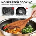 Premium Silicone 6-Piece Natural Teak Wooden Spoons for Cooking With 10 Hooks，Handcrafted Kitchen Utensils Set ，Ideal Gift Set - Premium Stainless Steel Cooking Utensil for Non-Stick Pots Detail
