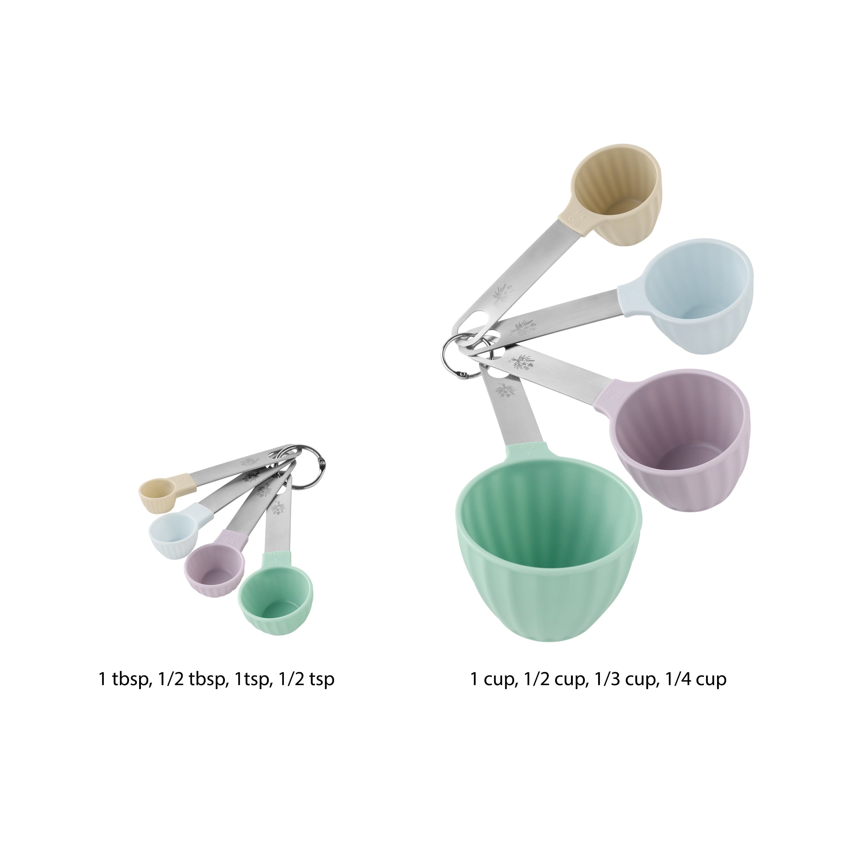 Premium Kitchen 8-Piece Plastic Measuring Cup and Spoon Set, Multicolor - Innovative Kitchen Helper for Modern Cooking Detail