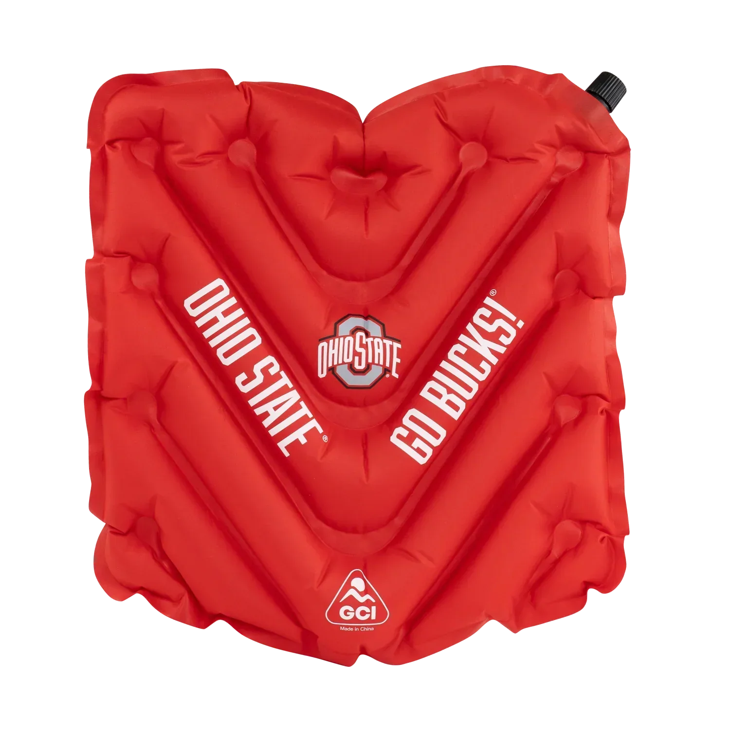 Secure-Hook College V Seat Inflatable Stadium Cushion - Ohio State Buckeyes - Choice 778 - Lightweight Folding Bleacher Chair with Cushioning - Default Title
