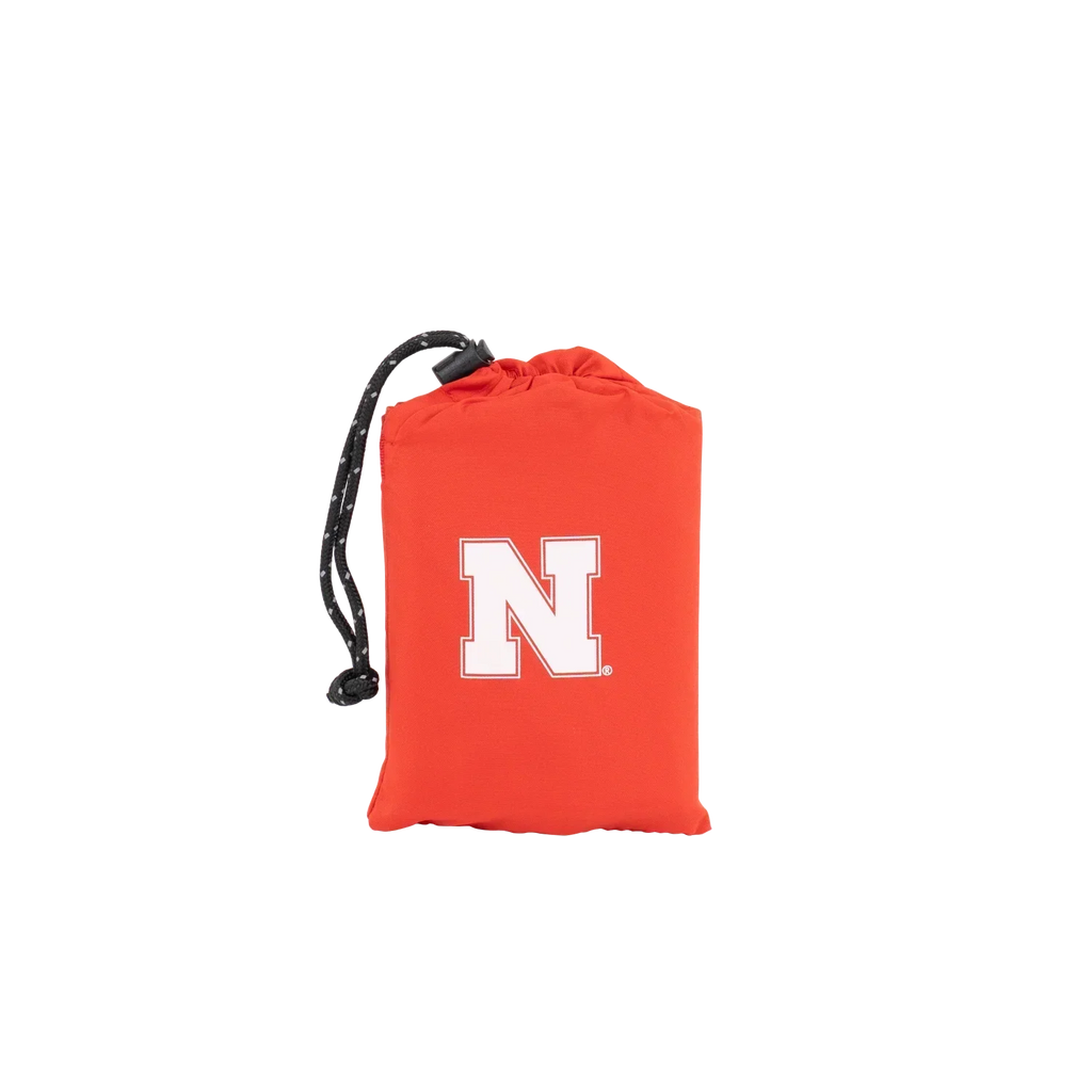 Secure-Hook College V Seat Inflatable Stadium Cushion - Nebraska Cornhuskers - Choice 277 - Lightweight Folding Bleacher Chair with Cushioning Detail