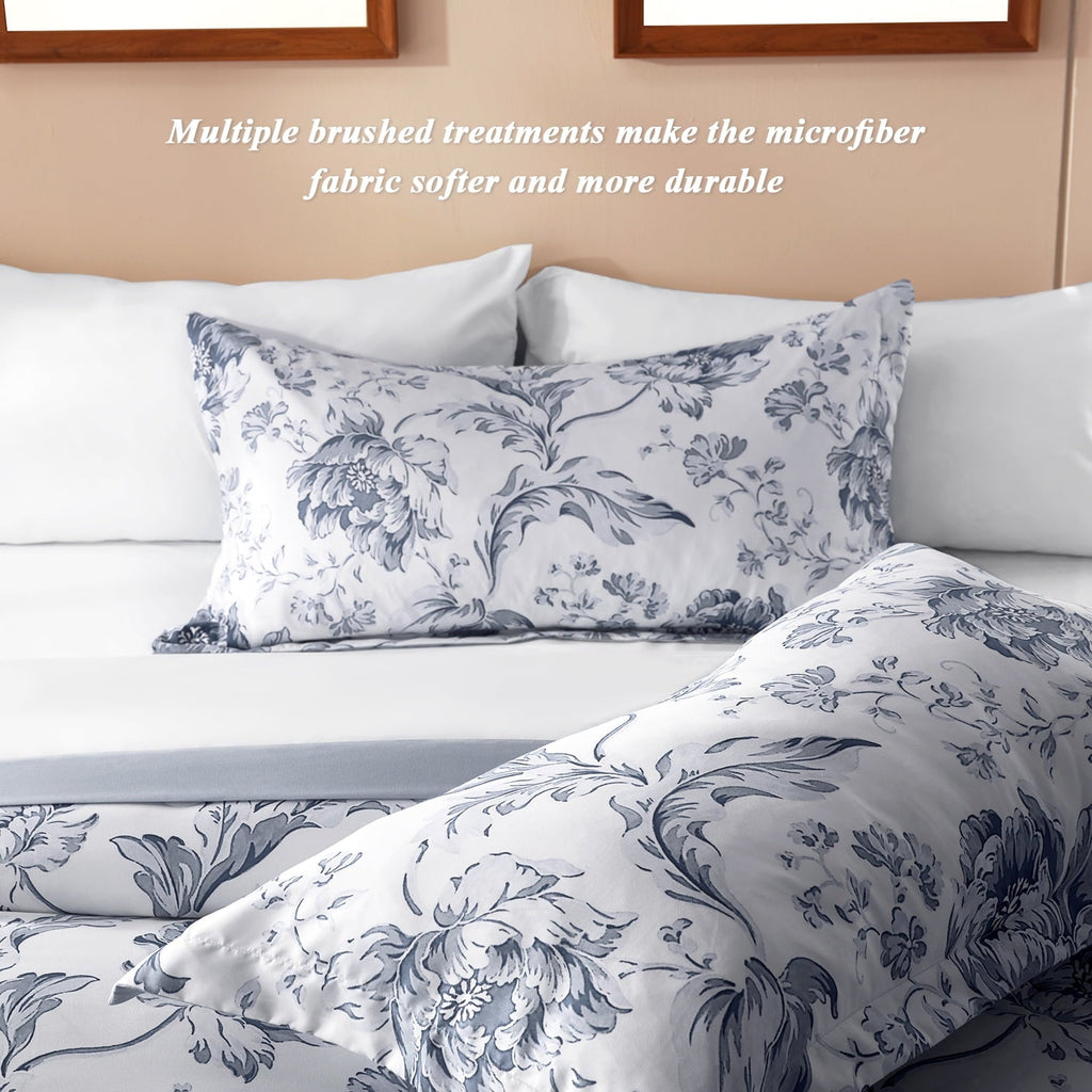 Luxurious Quilted Queen Comforter Sets,7-Pieces Reversible Bedding Sets,Bed in a Bag with Comforter,Flat Sheet and Fitted Sheet,Pillowc... - All-Season Down Alternative Comforter Insert Detail