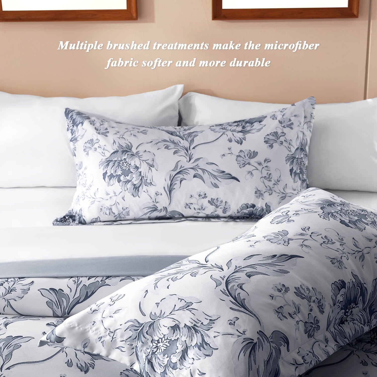 Luxurious Quilted Queen Comforter Sets,7-Pieces Reversible Bedding Sets,Bed in a Bag with Comforter,Flat Sheet and Fitted Sheet,Pillowc... - All-Season Down Alternative Comforter Insert Detail