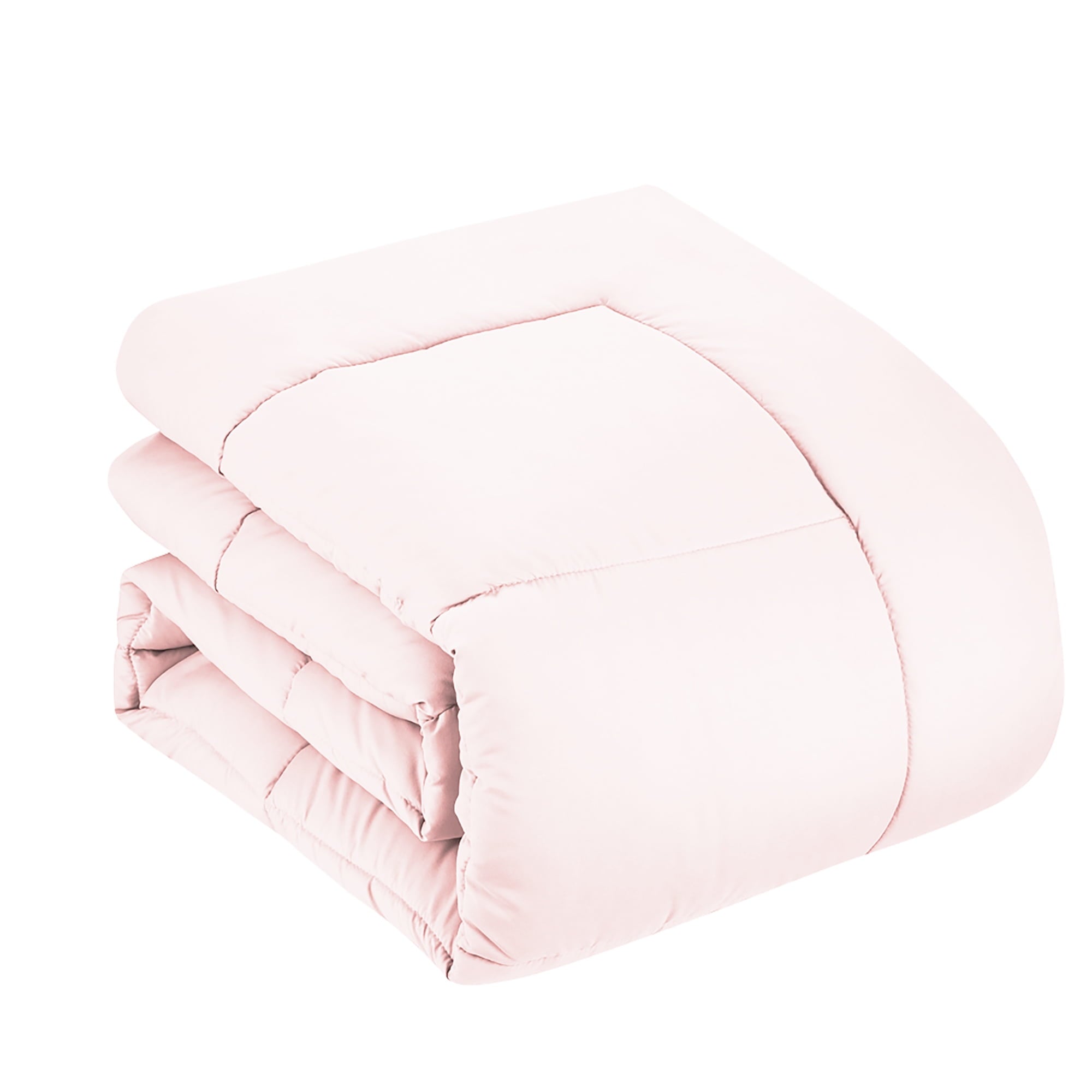 All-Season Supreme 7 Piece Bed-In-A-Bag All Season Solid Comforter & Sheet Set, Full, Pale Pink - All-Season Down Alternative Comforter Insert Detail