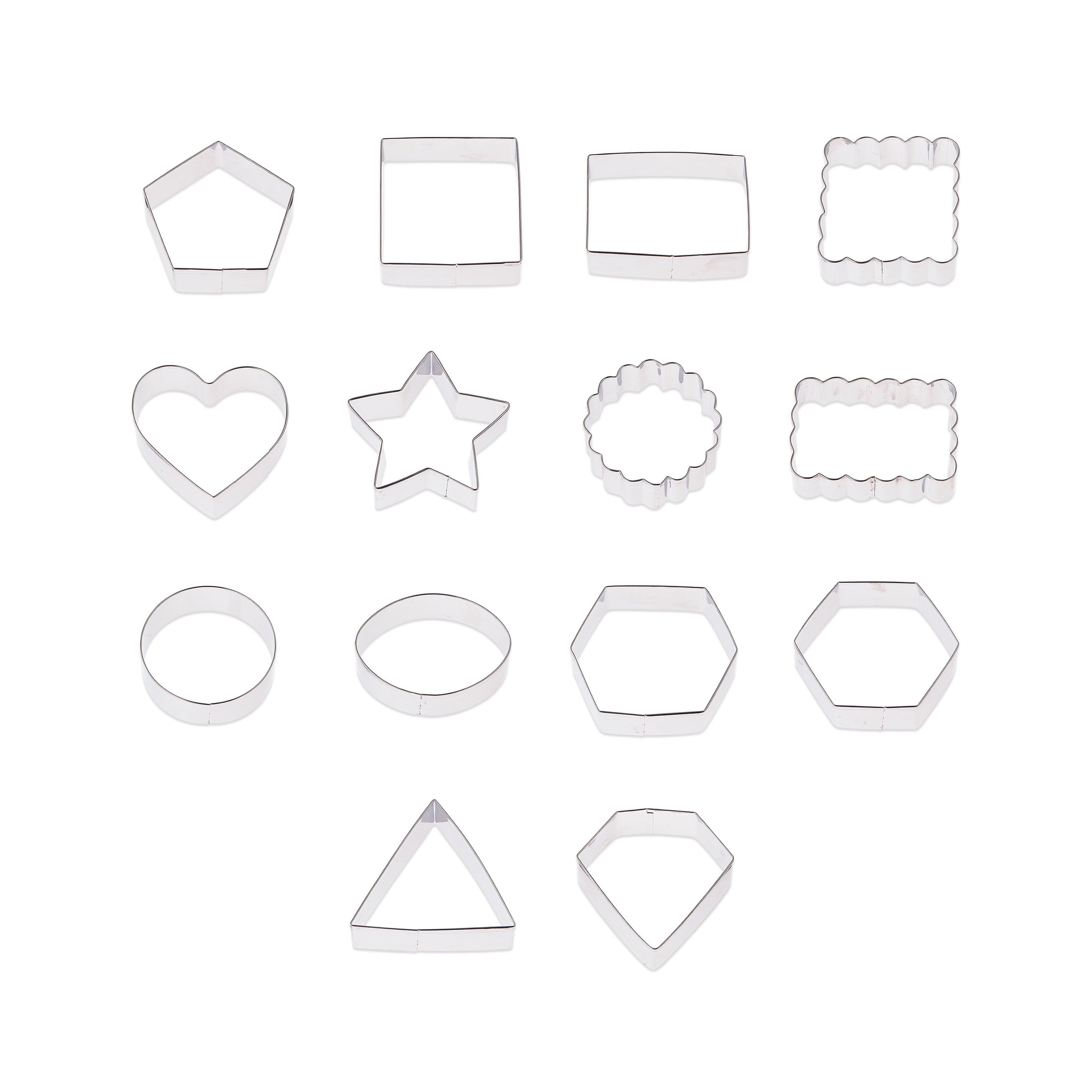 Time-Saving Metal Shaped Cookie Cutters Set, 14 Pieces - Premium Stainless Steel Garlic Presser & Peeler - Default Title