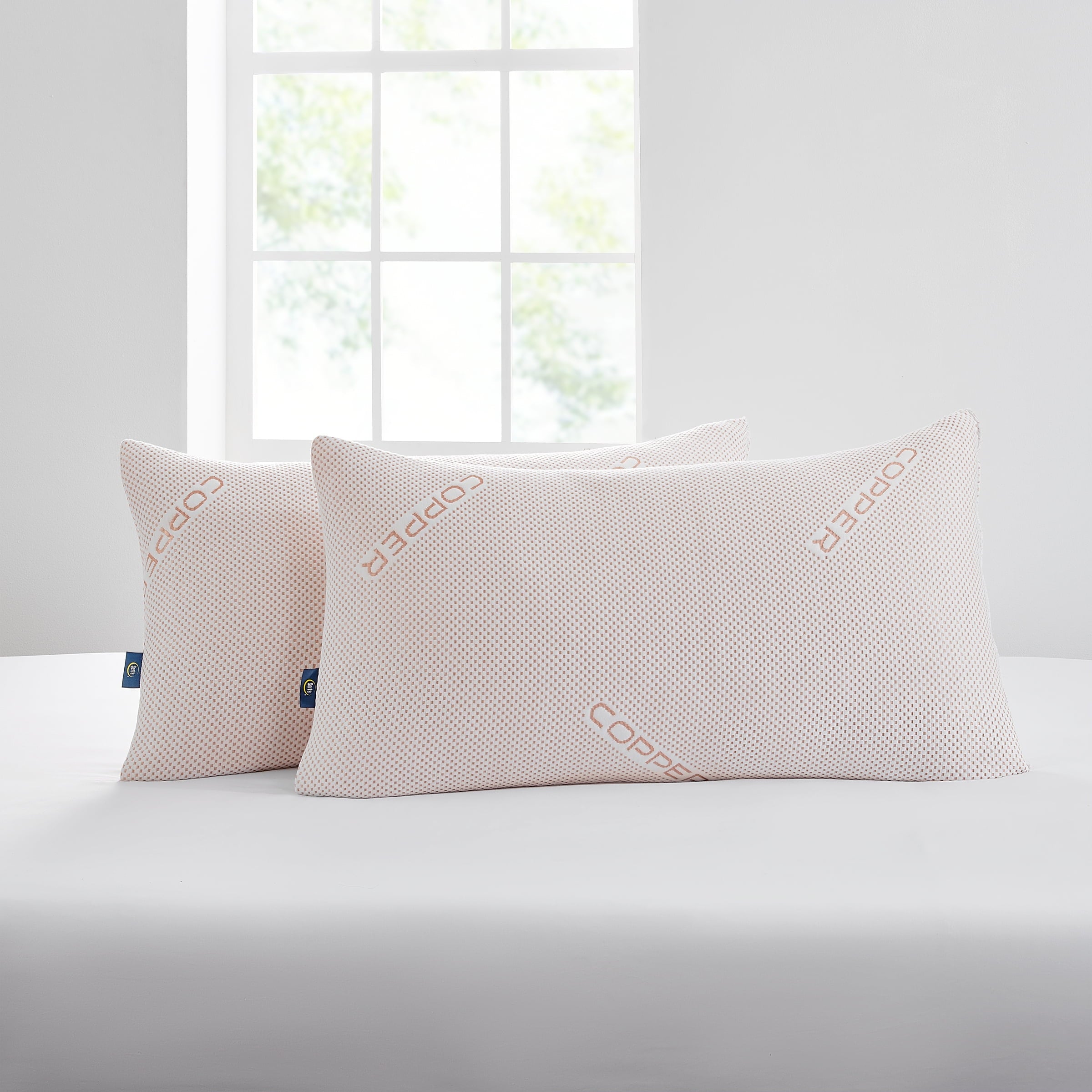 Decorative Plump Copperloft King Bed Pillow, 2 Pack, Hypoallergenic - Decorative Throw Pillow Cushion for Sofa & Bed Detail