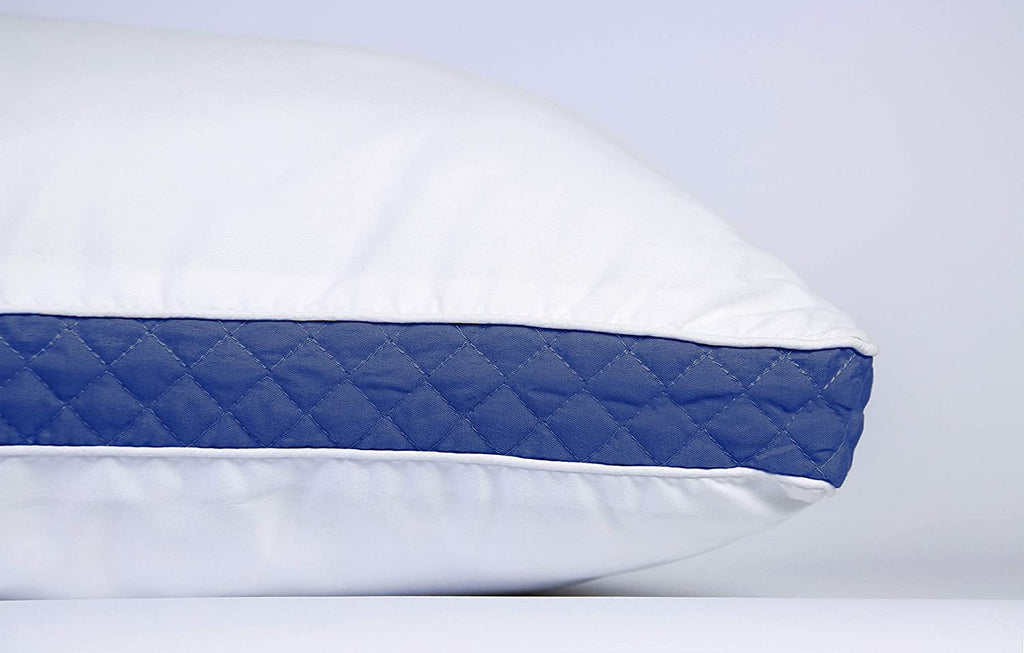 Hotel Collection Gusseted Quilted Bed Pillows - Set of 2 Premium Bed Pillows for Side Sleepers and Back Sleepers - 2 Pack (King Size, Na - Ergonomic Memory Foam Pillow for Neck Pain Support Detail