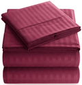 Premium Egyptian Cotton Bedding Set with Flat Sheet, Fitted Bed Sheet & Pillowcases, Full Burgundy - Premium Ultra-Soft Pillowcase Pair for Sleeping - Default Title