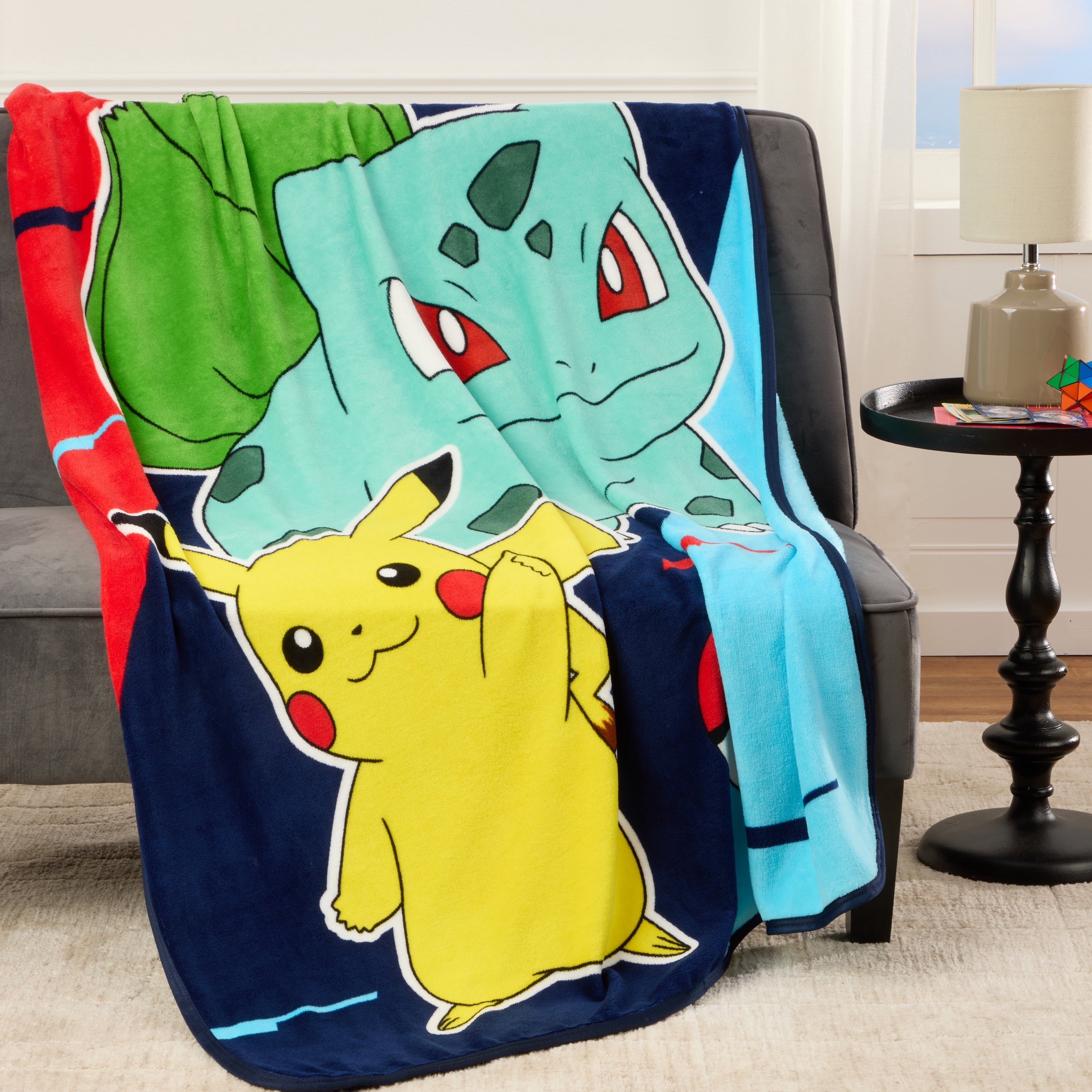 Reversible Sherpa Kids Print Fleece Throw Blanket, 46 x 60 - Lightweight Plush Warm Blanket for All Seasons Detail