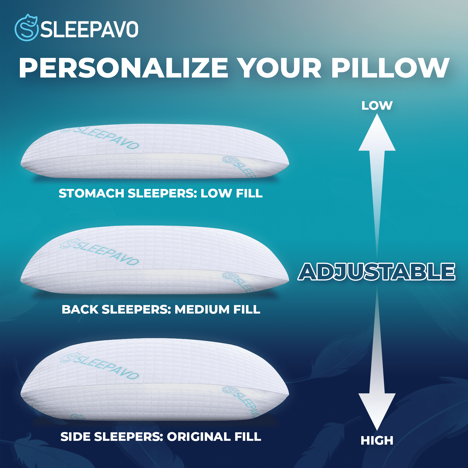 Hotel Collection Adjustable Shredded Memory Foam Pillows Queen Size Set of 2 - Extra Soft Cooling Bamboo Bed Pillows for Sleeping - Ba... - Orthopedic Shredded Foam Bed Pillow Set Detail
