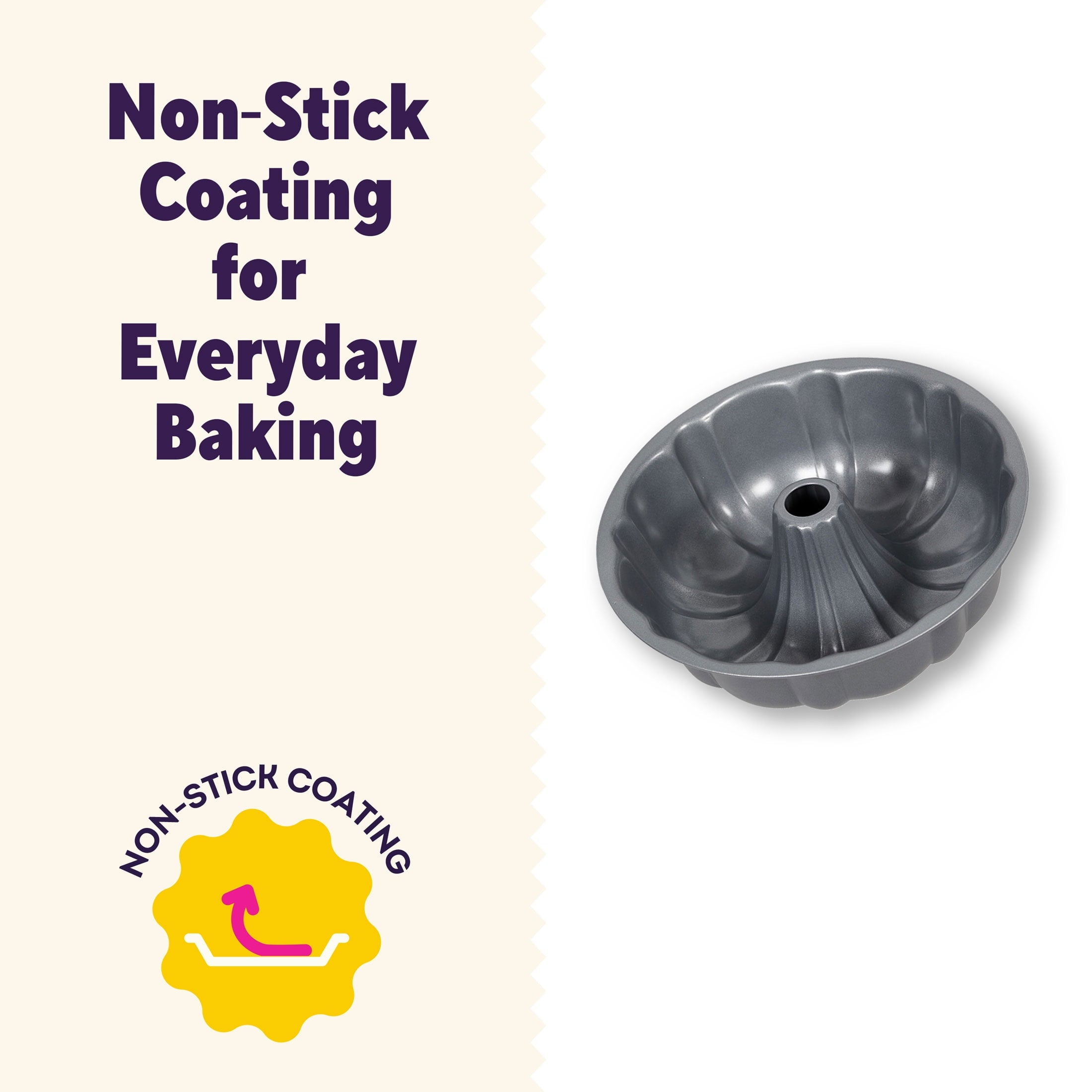 Time-Saving Everyday Non-Stick Bundt Cake Pan 6" Fluted Tube Baking Pan, Packaging May Vary - Multi-Functional Manual Food Chopper & Slicer Detail