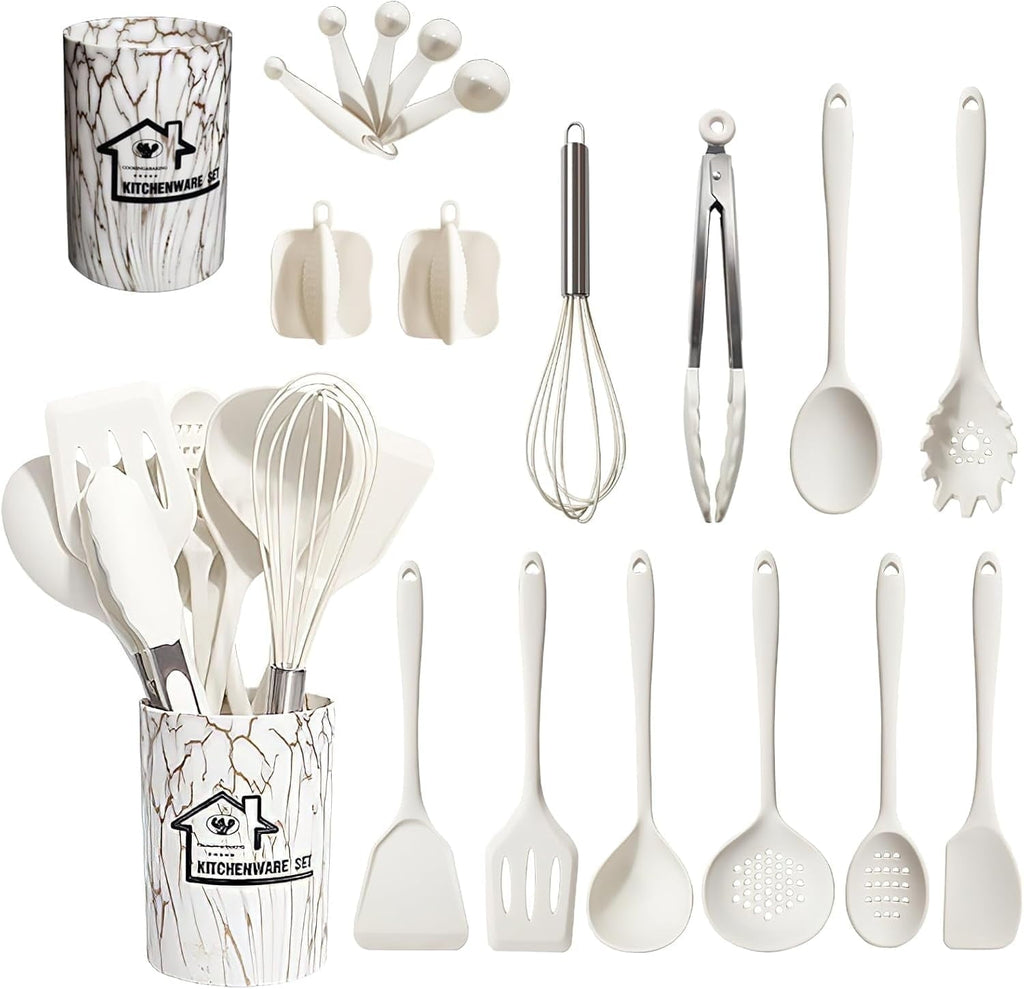High-Precision Silicone Cooking Utensils Set - 446°F Heat Resistant Kitchen Utensils,Turner Tongs,Spatula,Spoon,Brush,Whisk,Kitchen ... - High-Precision Culinary Tool for Baking & Cooking - Default Title