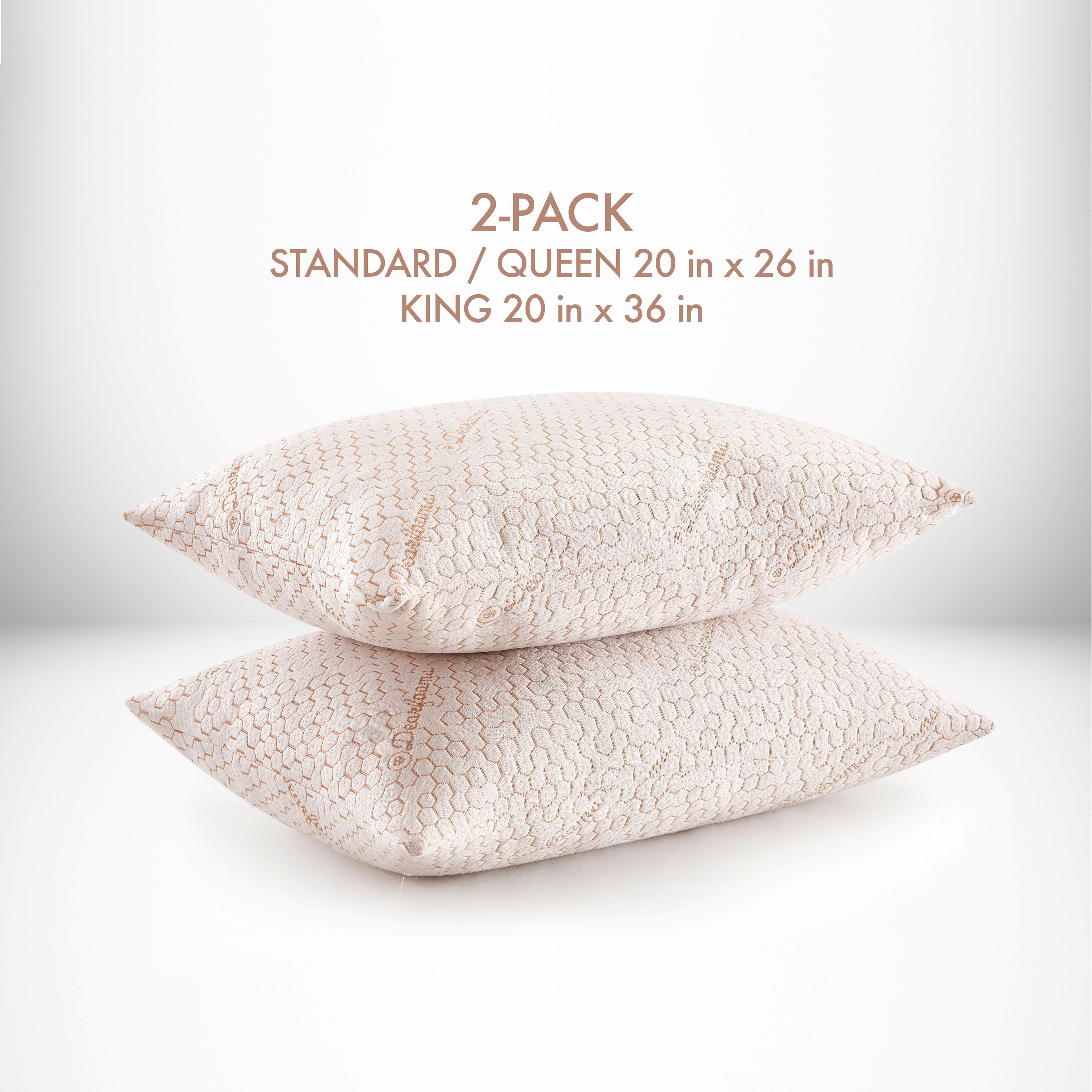 Fluffy Shredded Cozy Copper Infused Bed Pillow Standard, White - Hotel Quality Plush Sleeping Pillows Detail