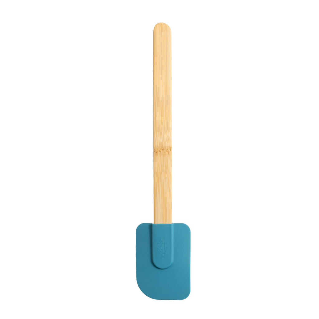 Heat-Resistant Silicone Spatulas Set 4 with Bamboo Handles, Blue - Premium Stainless Steel Cooking Utensil for Non-Stick Pots Detail