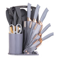 Seamless One-Piece 19-Piece Silicone Kitchen Utensil & Knife Set - Heat-Resistant Cooking Tools Non-Stick Safe Gift for Mom or Wo... - Premium Stainless Steel Cooking Utensil for Non-Stick Pots - Default Title