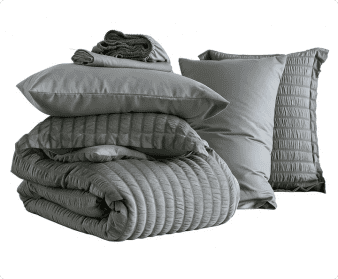 Fluffy Down Alternative 7 Piece Queen Comforter Set, Bed in a Bag with Sheets, Pillowcases & Shams, All Season Soft Bedding, Cozy and Lightwe... - Luxurious Quilted Duvet Cover Set Detail