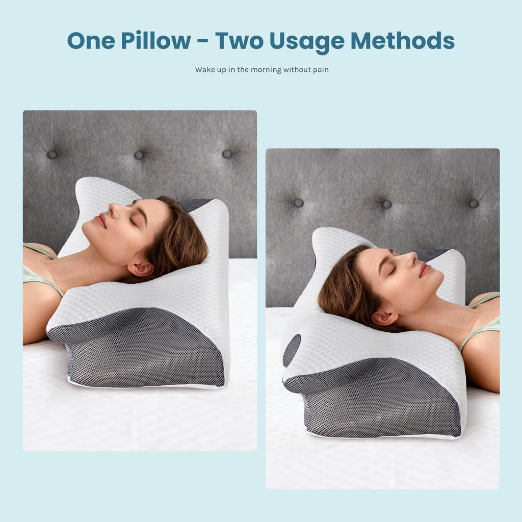 Orthopedic Support Cervical Pillow for Pain Relief, Ergonomic Side Sleeper Pillow for Orthopedic Contour Support for Bed Sleeping, Memor... - Hotel Quality Plush Sleeping Pillows Detail