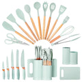 Chef-Quality 19pcs Silicone Kitchen Utensil Set, Heat-Resistant Non-Stick Easy Cooking Cleaning Home Light-Green - Heavy Duty Stainless Steel Kitchen Shears - Default Title