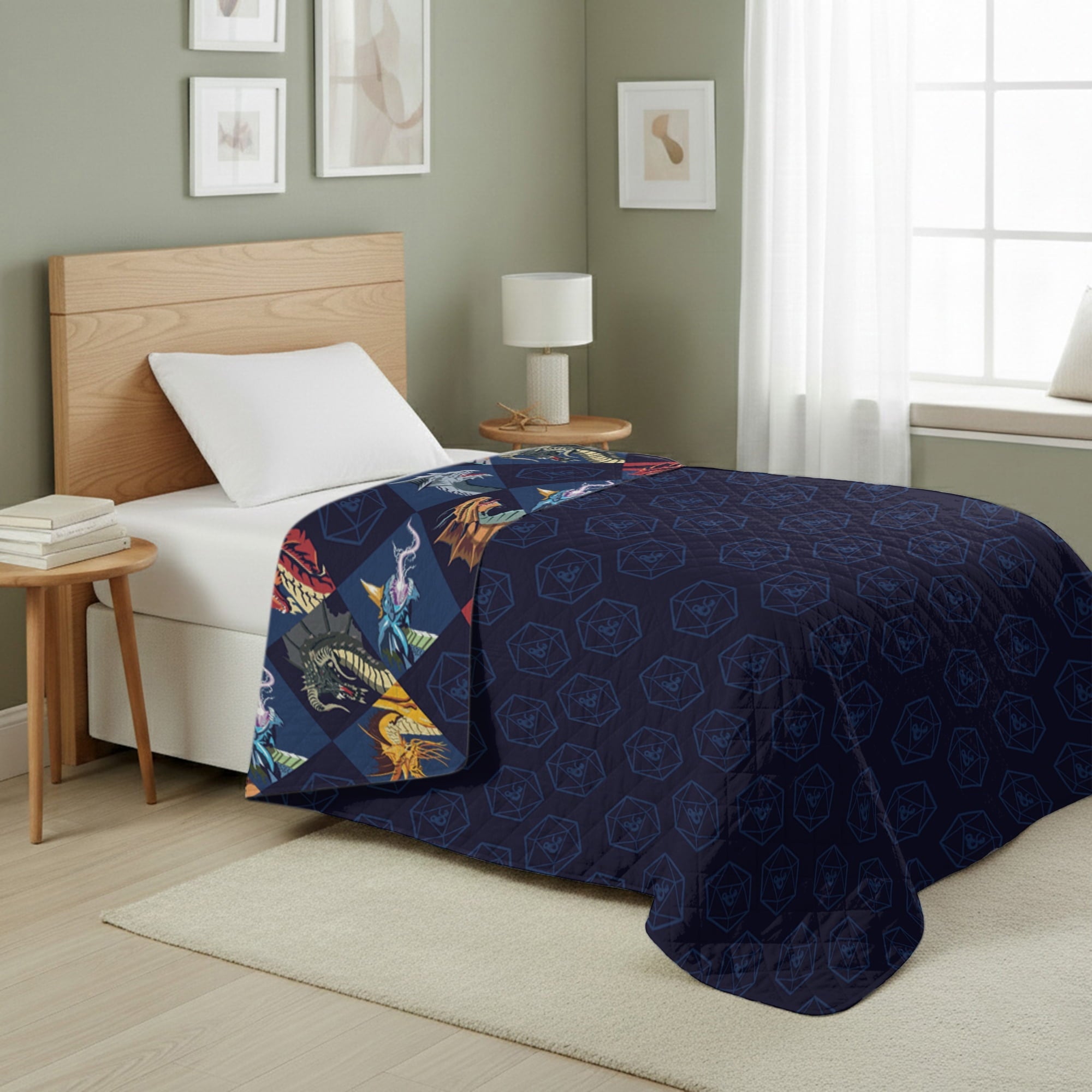 Lightweight Warm Quilted Throw Blanket 60x80 inches, Kids Character Bedding - Cozy Fleece Throw Blanket for Couch & Bed Detail