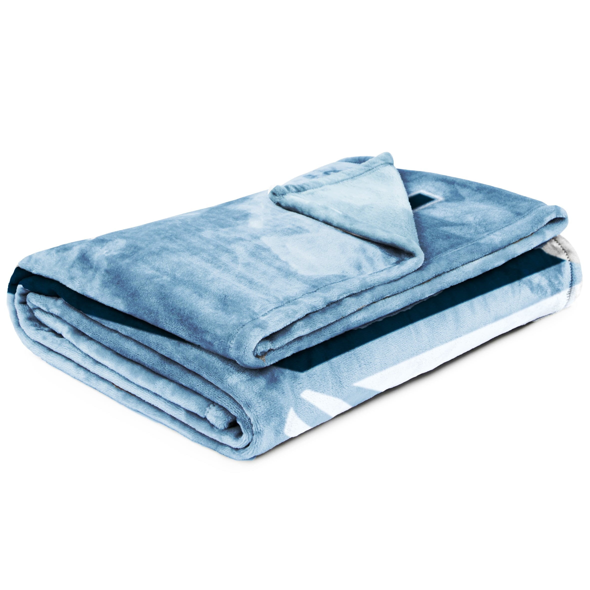 Super Soft Flannel Silk Touch Kids Throw Blanket, 62" x 90", Blue, Polyester - Super Soft Reversible Sherpa Flannel Blanket Detail