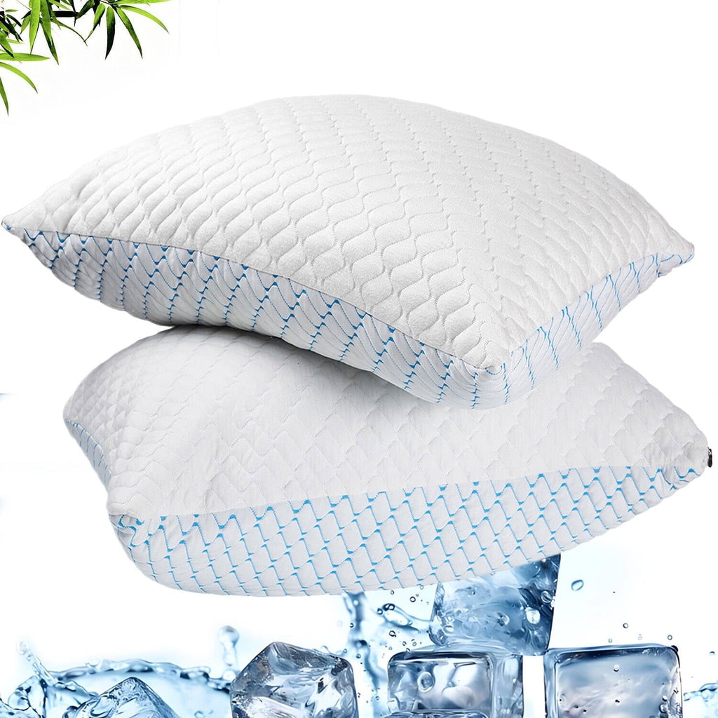 Orthopedic Support Pillows for Sleeping (2-Pack), Luxury Hotel Pillows Queen Size Set of 2,Bed Pillows for Side and Back Sleeper (Queen) - Ergonomic Memory Foam Pillow for Neck Pain Support Detail