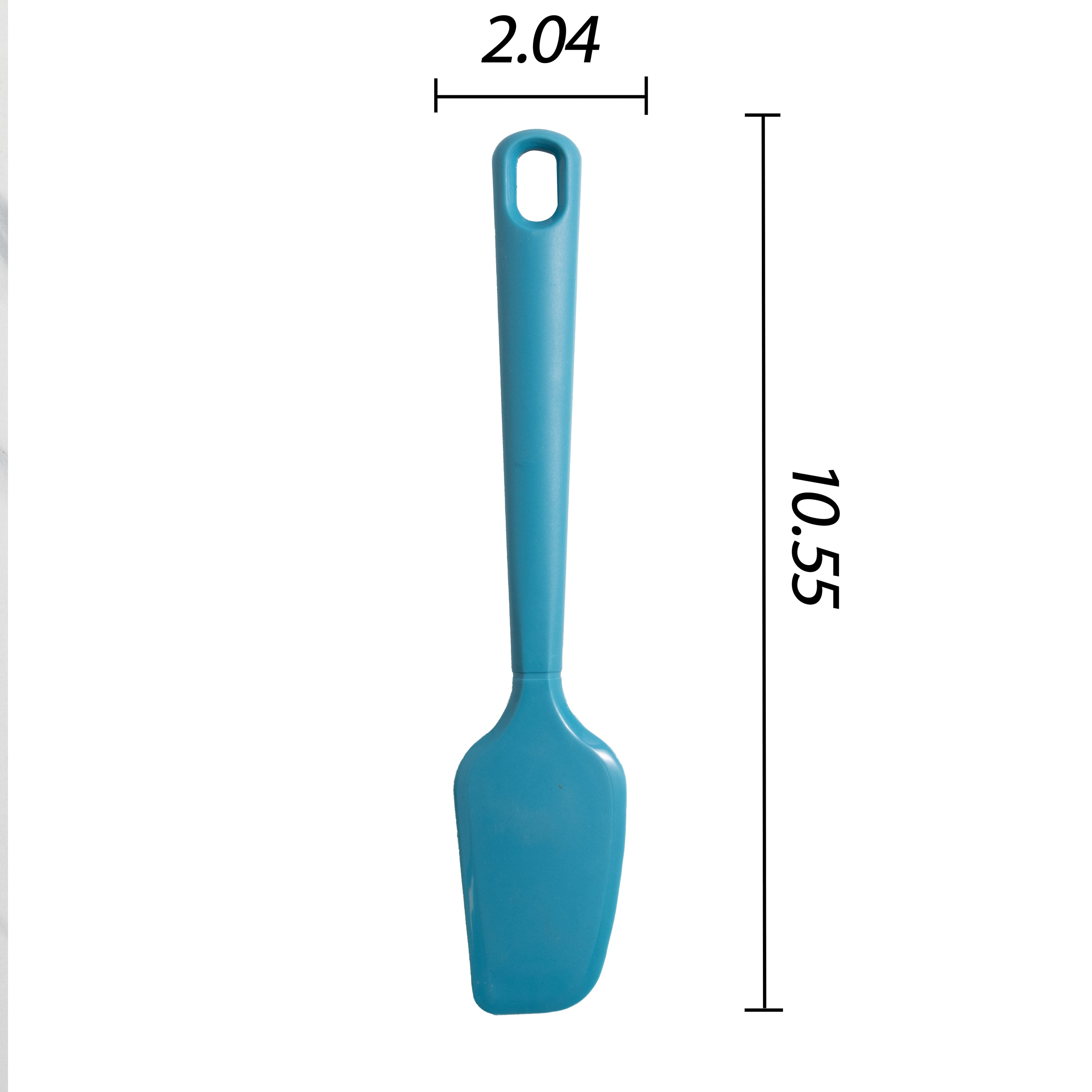 Chef-Quality Silicone Food- Grade Blue 10.55" L Kitchen Spatula - High-Precision Culinary Tool for Baking & Cooking Detail