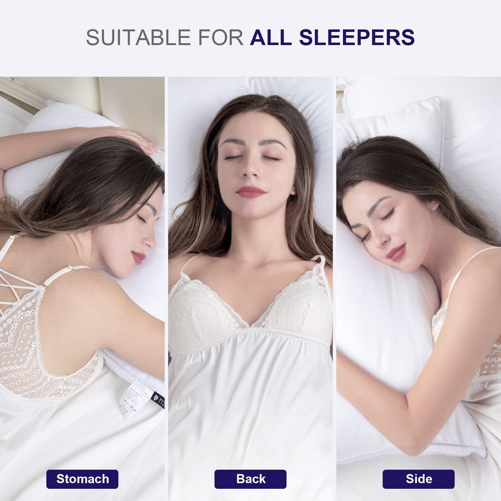 Decorative Plump Bed Pillows 2 Pack Down Alternative Pillows for Bed Queen Size Set of 2 Soft Hotel Collection Gusseted Cooling Pillow... - Hotel Quality Plush Sleeping Pillows Detail