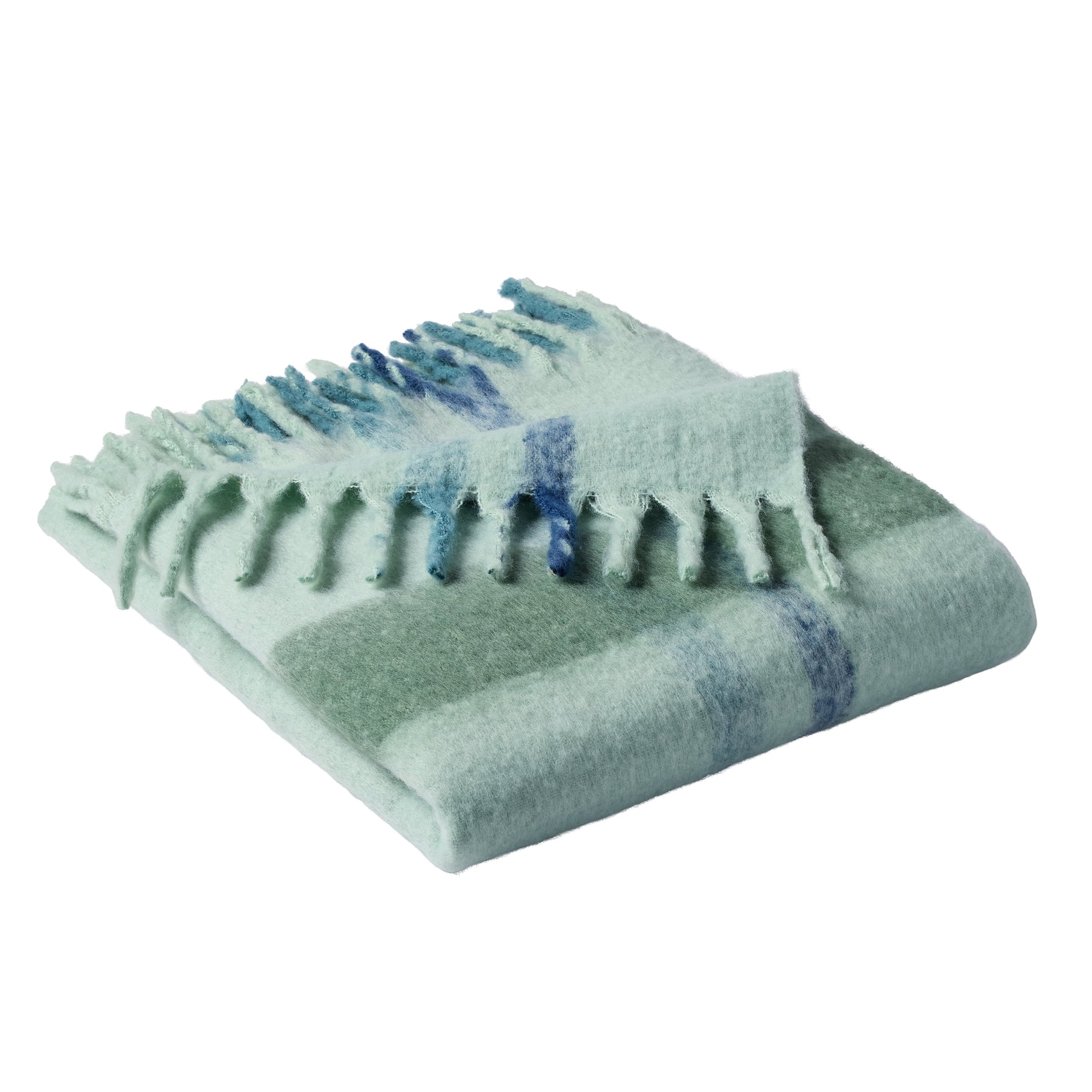 Reversible Sherpa Faux Mohair Cozy Couch Throw Blanket Green Plaid, 50x72" - Super Soft Reversible Sherpa Flannel Blanket Detail