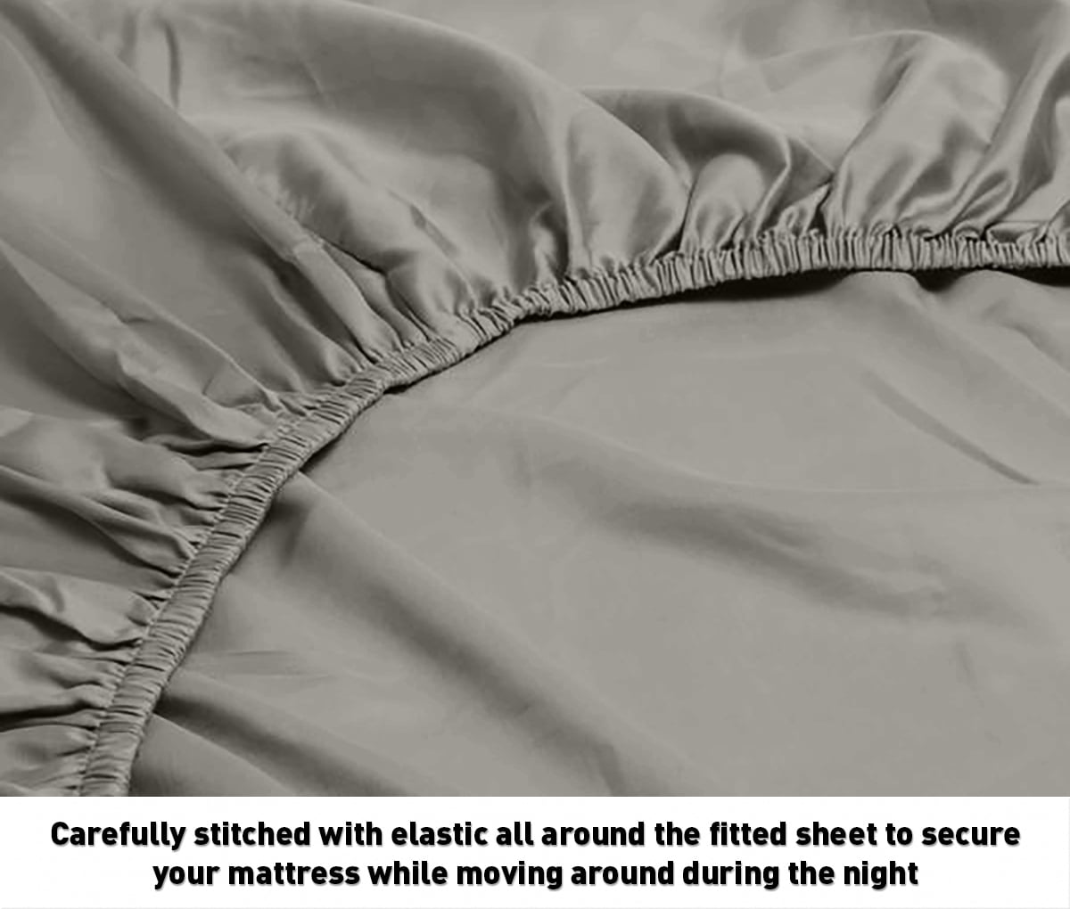 Wrinkle-Resistant 600 100% Cotton Wrinkle Free Striped Sheet Set (Twin, Gray) - Premium Ultra-Soft Pillowcase Pair for Sleeping Detail