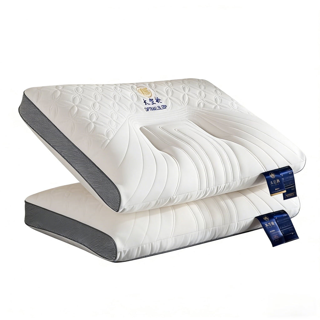 Decorative Plump 2-Pack Space Capsule Bed Pillow (29.13" x 18.9") - Plush and Supportive - Ergonomic Memory Foam Pillow for Neck Pain Support - Default Title