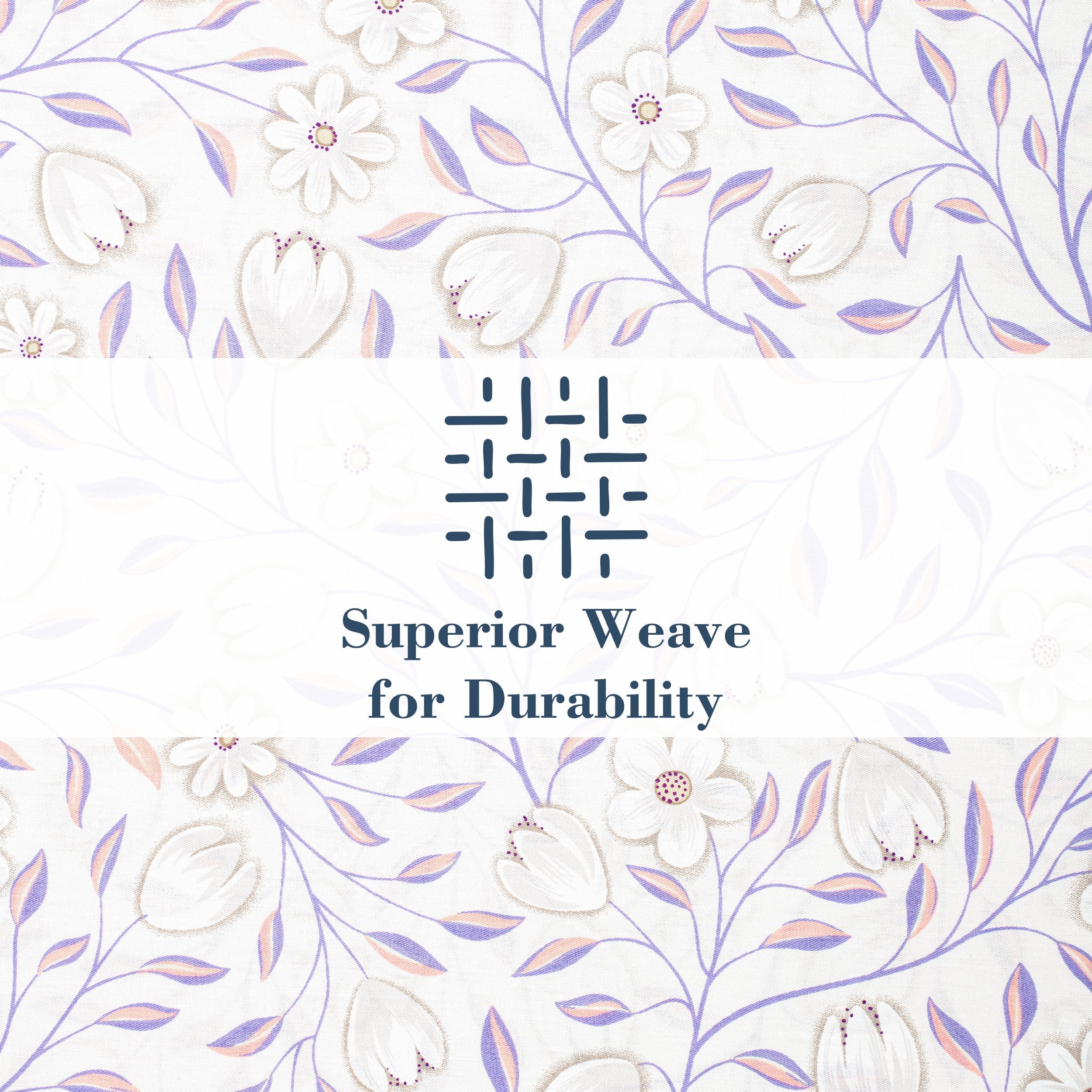 Ultra-Soft 100% Cotton Full Size Sheets,4 Piece Pure Percale Bed Sheets Set Deep Pocket Fits Mattress Upto 15",floral vine pattern - Cooling Hotel Quality Bedding Sheets and Pillowcases Detail