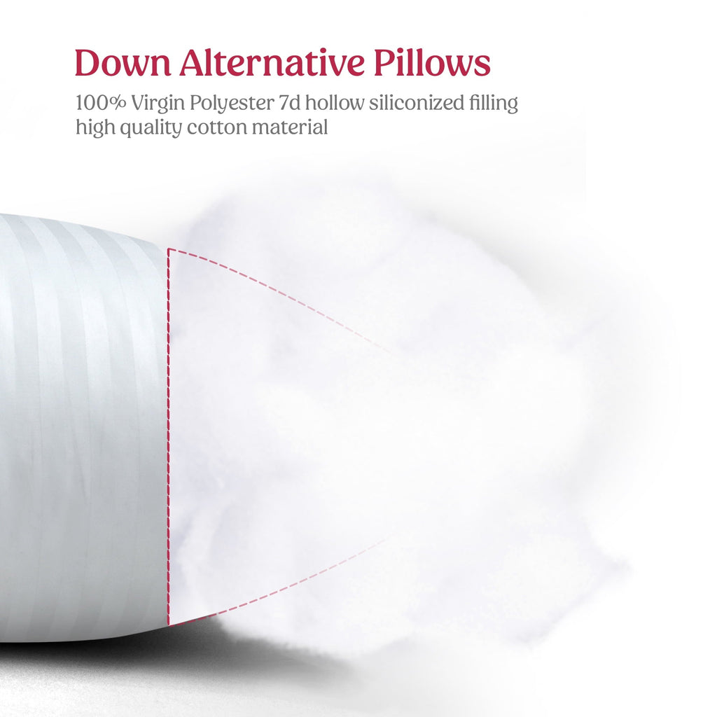 Ergonomic Memory Foam King Bed Pillows Set of 2- Comfortable Breathable Bed Pillows for Sleeping (White, 20x36) - Orthopedic Shredded Foam Bed Pillow Set Detail