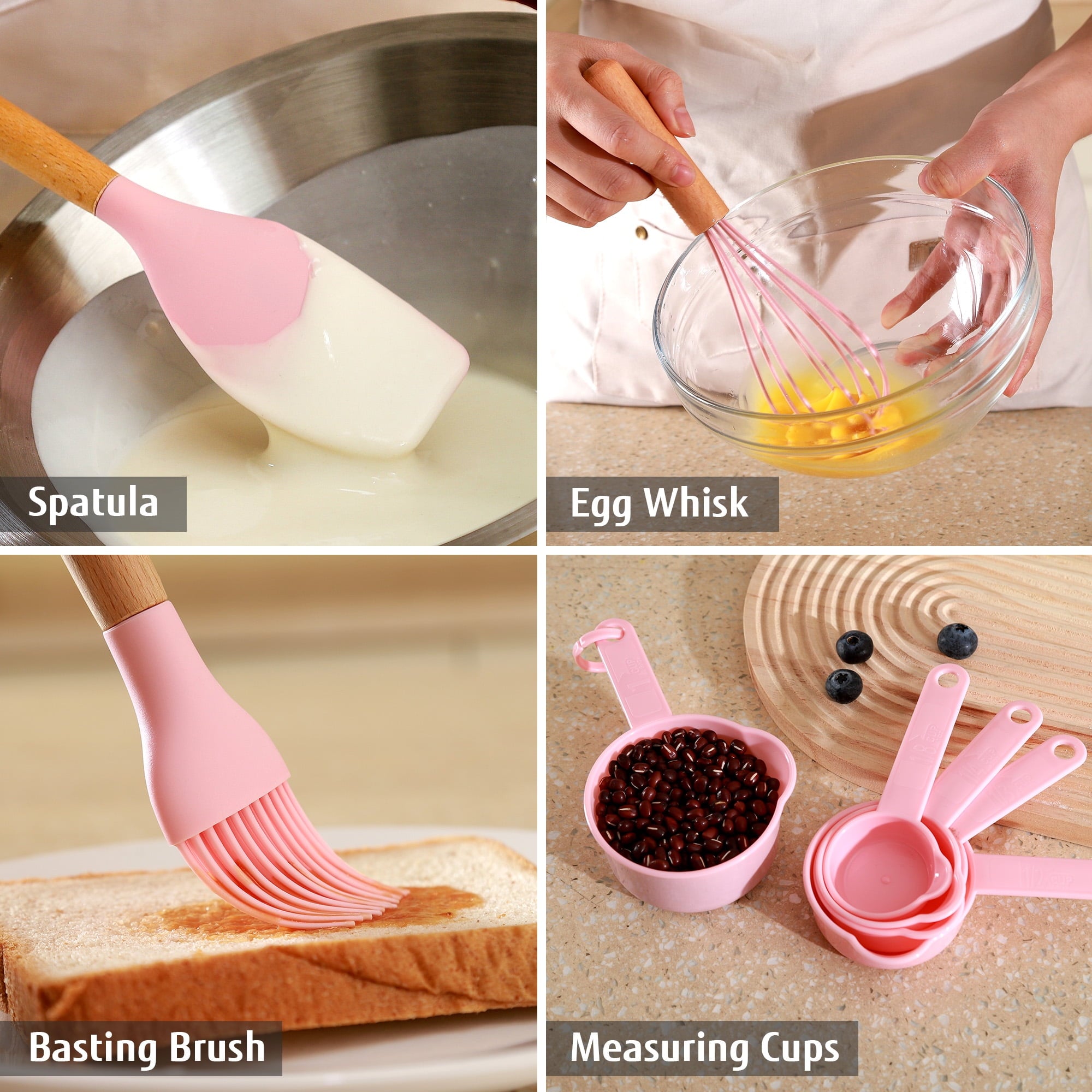 Heavy Duty 32 PCS Silicone Cooking Utensils Set, 446°F Heat Resistant for Nonstick Cookware - Professional Kitchen Tool for Culinary Enthusiasts Detail