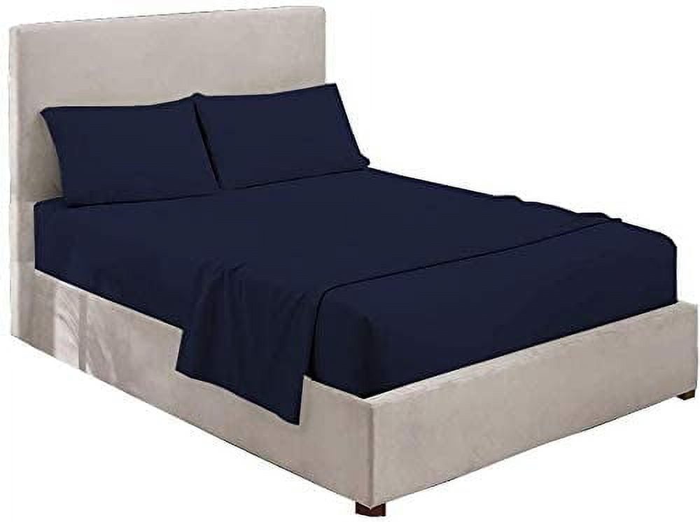 Cooling Sateen Luxury Bed Sheets Set - 800 Thread Count 100% Egyptian Cotton Sheets - 4 Piece Sheet Set Fits Mattress Upto 24 Inch D... - Luxury Bed Sheet Set with Deep Pockets Detail