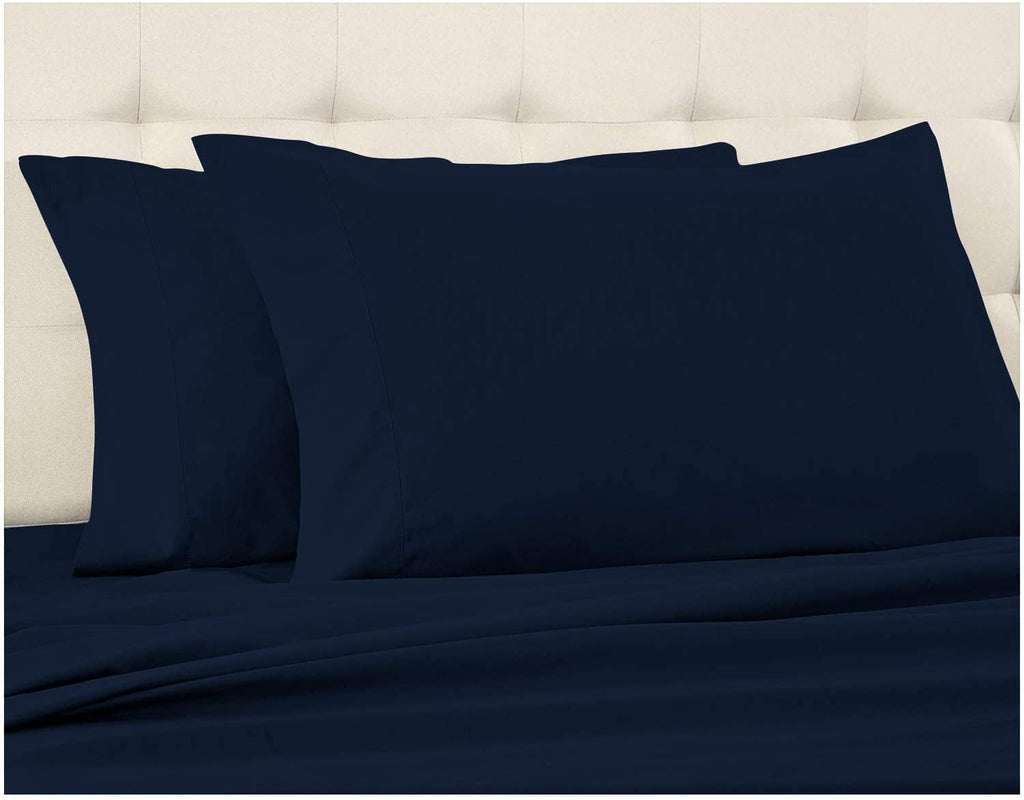 Cooling Sateen Luxury Bed Sheets Set - 800 Thread Count 100% Egyptian Cotton Sheets - 4 Piece Sheet Set Fits Mattress Upto 24 Inch D... - Luxury Bed Sheet Set with Deep Pockets Detail