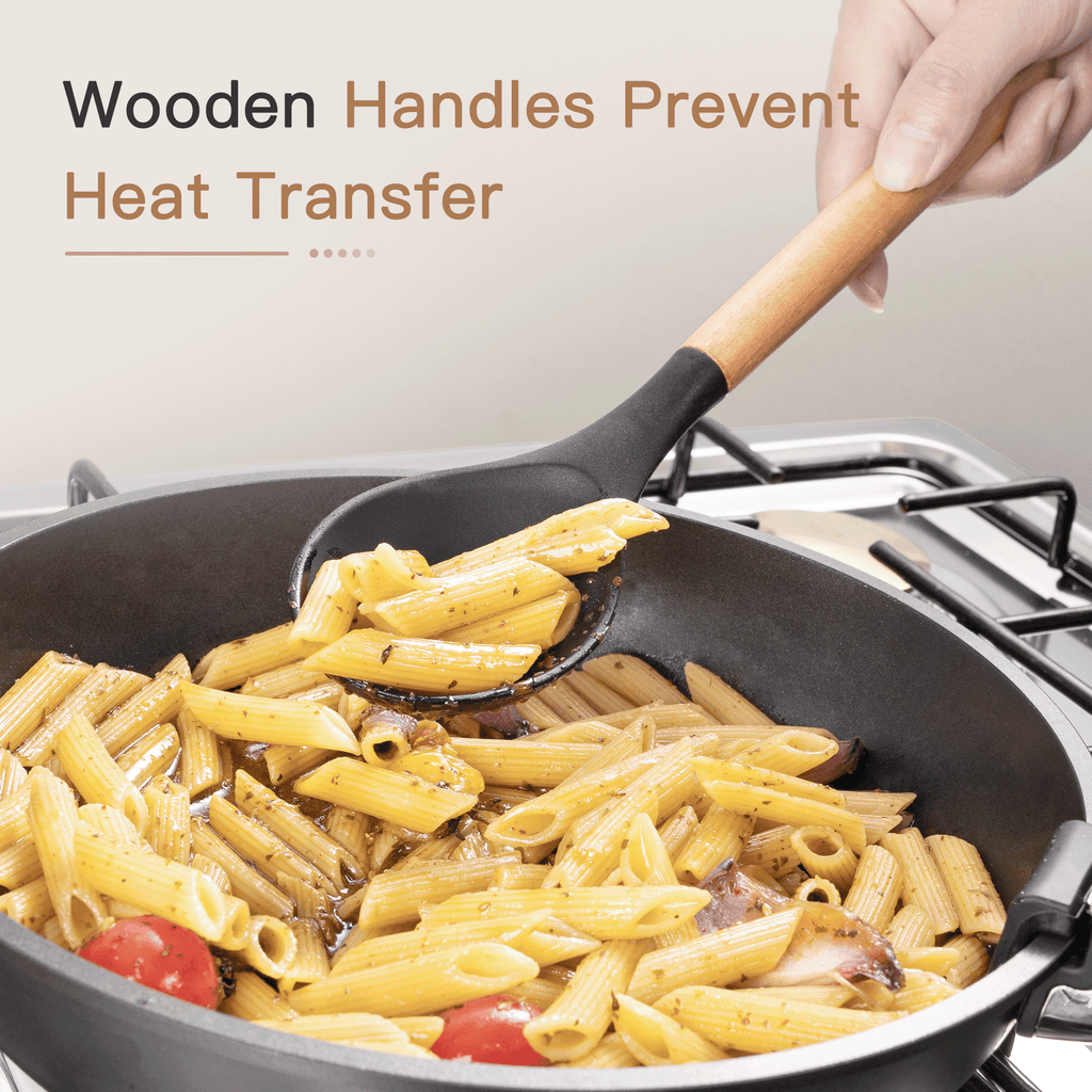 Multi-Functional Silicone Cooking Utensils Set, 38 PCS Kitchen Utensils Set for 446°F Heat Resistant, Food Grade Utensil Sets with Woo... - Innovative Kitchen Helper for Modern Cooking Detail