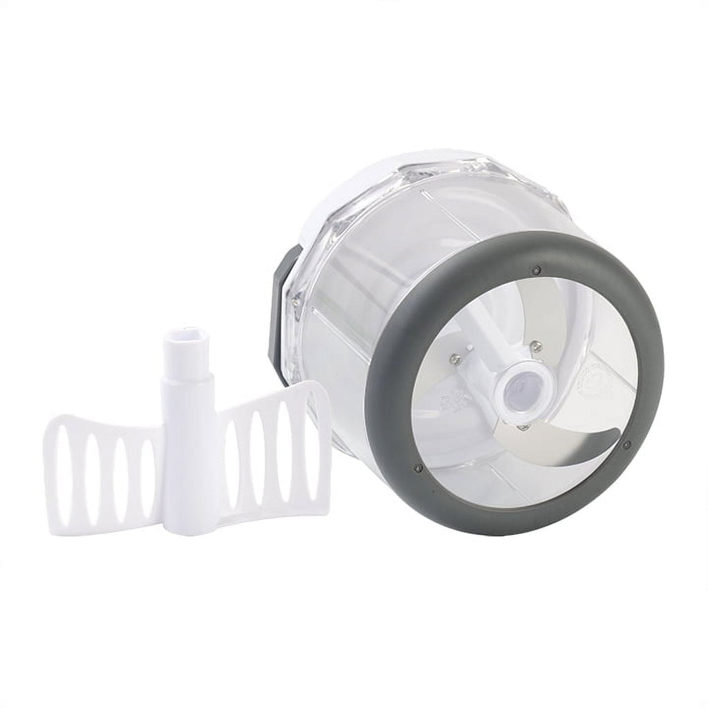 Multi-Functional 1qt Quick Pull Chopper, BPA free , SS Blades, Food Contact Safe Material , White & Grey, Weight 320g - Multi-Functional Manual Food Chopper & Slicer Detail