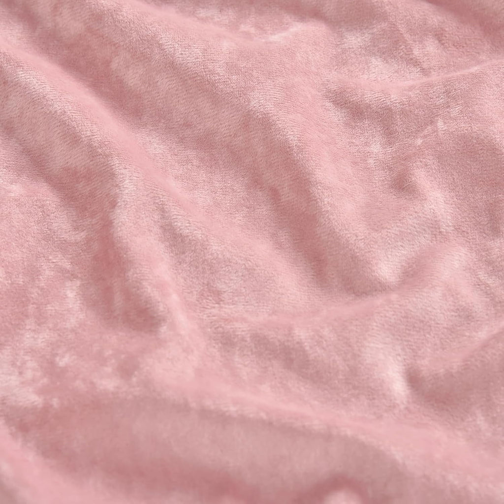 Breathable Luxury Truly Velvet Fitted Sheet Twin Size, Luxury Super Soft Flannel Bottom Sheet with 15" Deep Pocket for Winter, Pink - Breathable Egyptian Cotton Flat & Fitted Sheets Detail