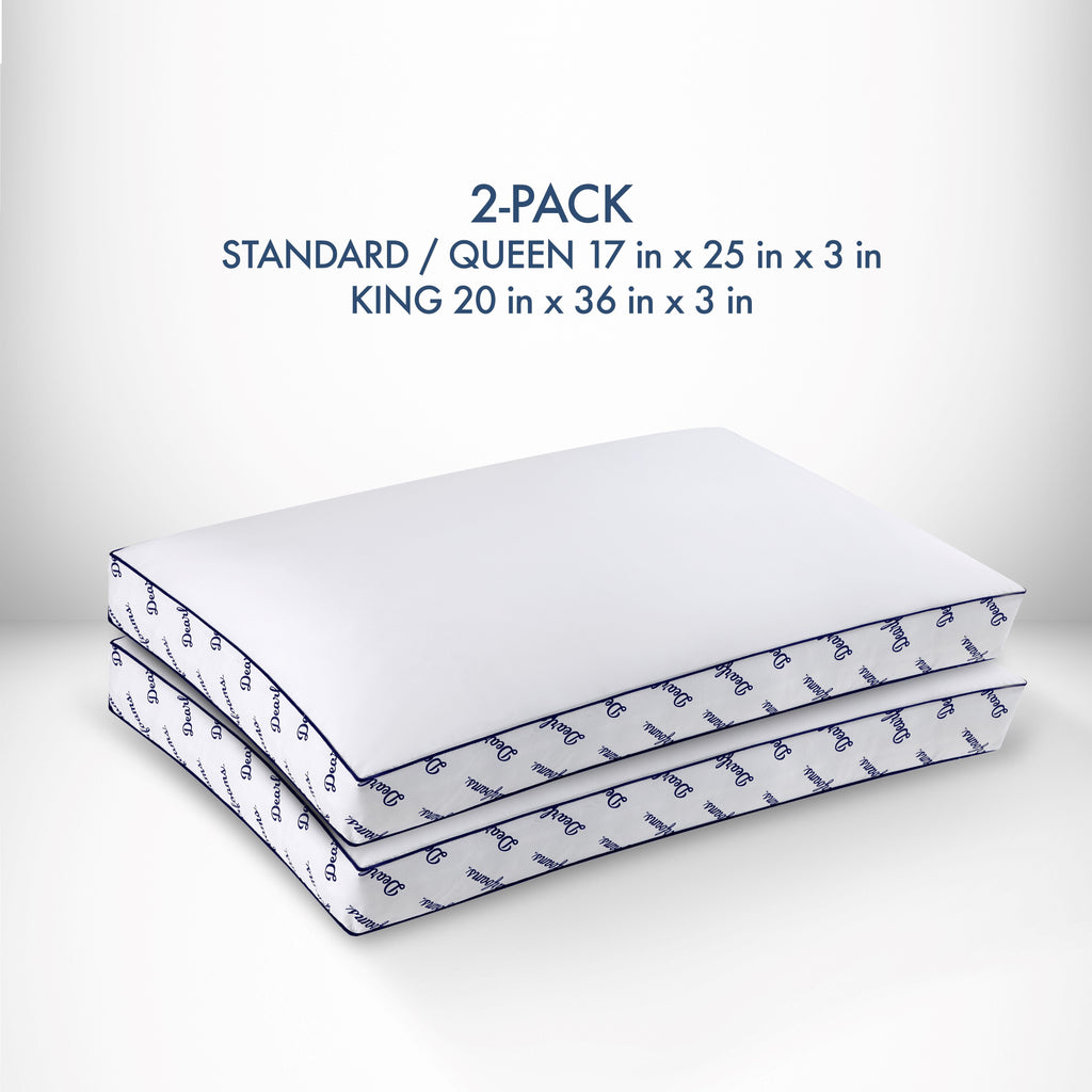 Orthopedic Support Cozy Gusseted Bed Pillow Standard, White - Decorative Throw Pillow Cushion for Sofa & Bed Detail