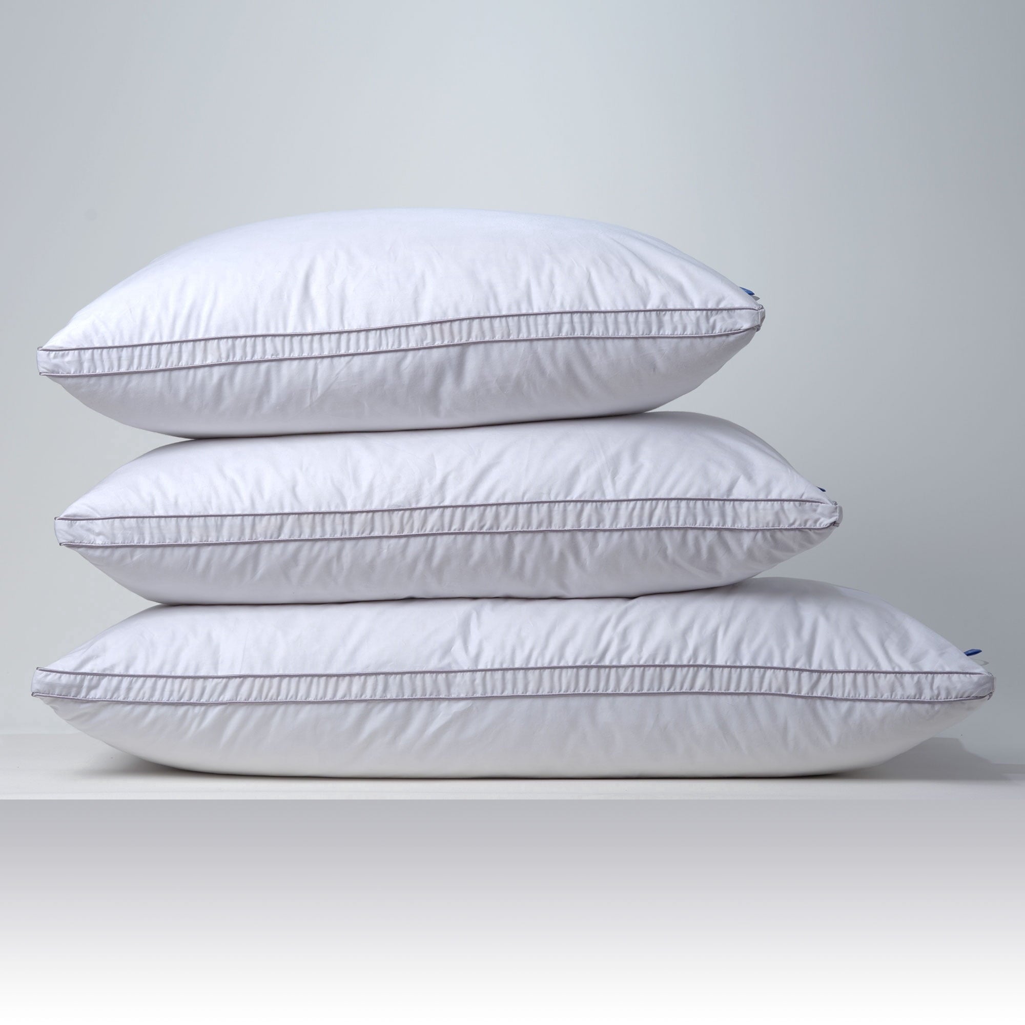 Decorative Plump Linen Premium Goose Down Feather Pillow for Bed, Soft & Supportive, Standard Size, White - Hotel Quality Plush Sleeping Pillows Detail