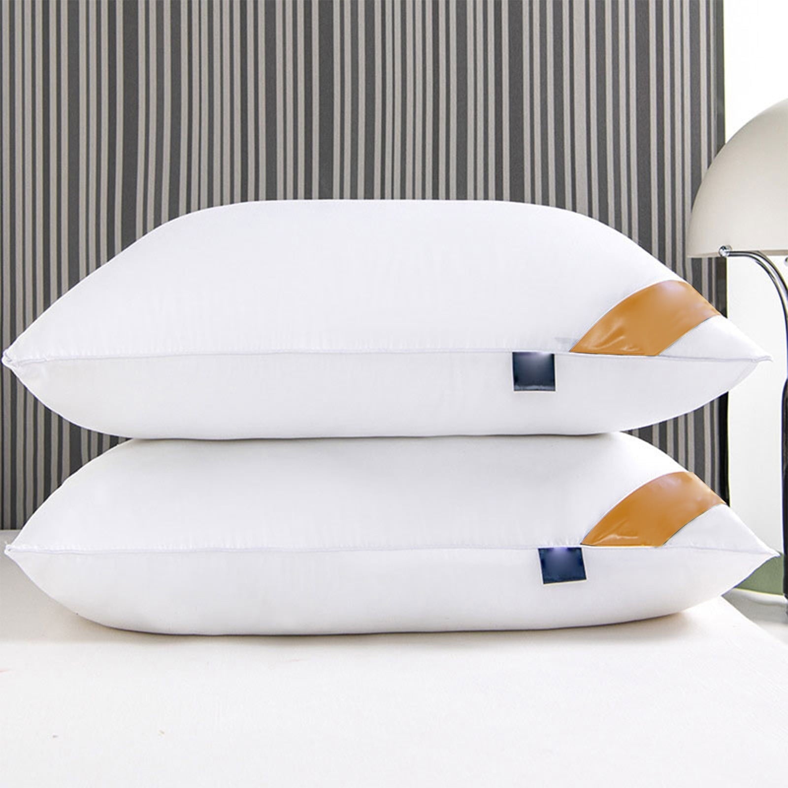 Fluffy Shredded Pillows Set of 2 - White Pillows 2 Pack Hotel Quality Bed Pillows for Sleeping Soft and Supportive Pillows for Side, ... - Hotel Quality Plush Sleeping Pillows Detail