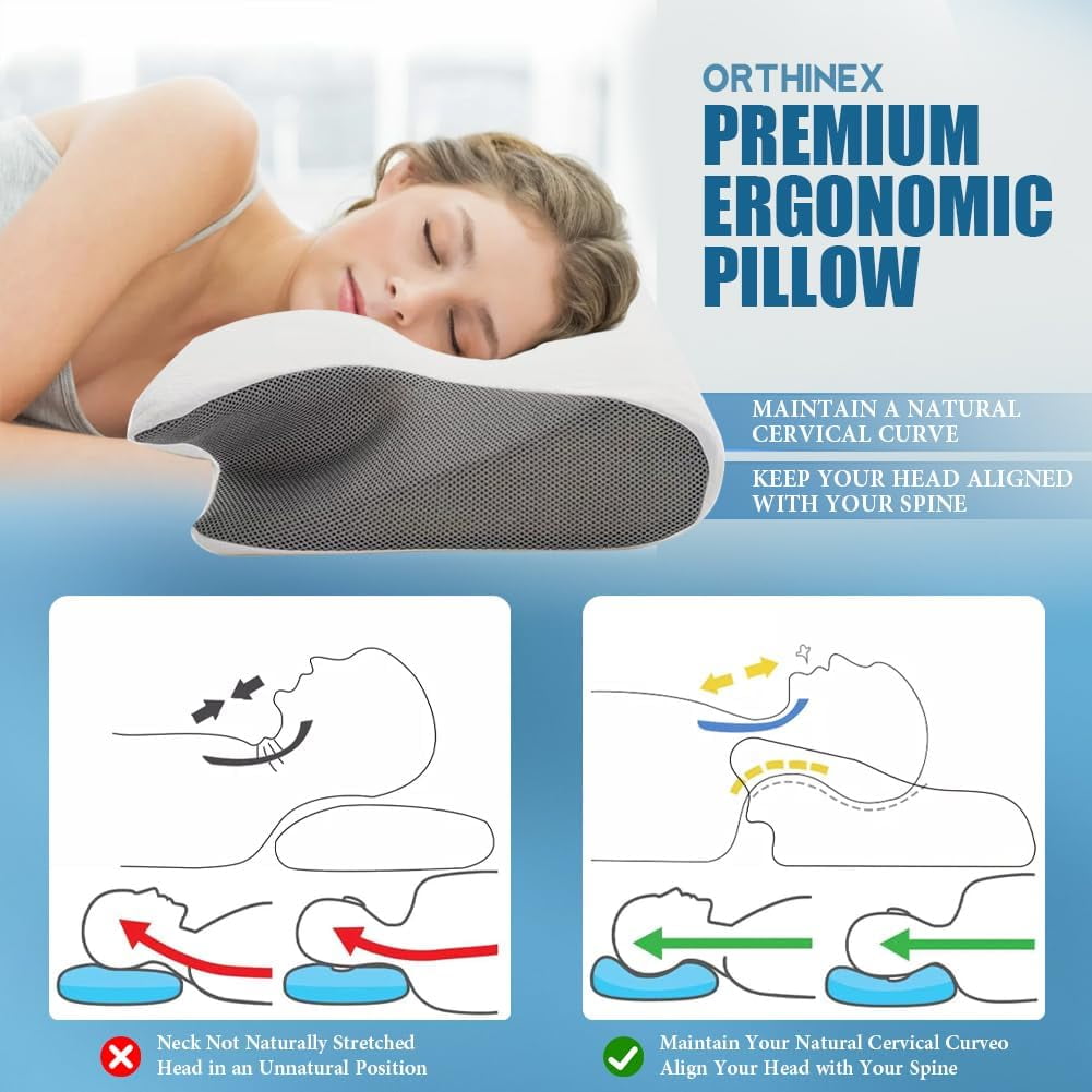 Orthopedic Support Airway Pro Sleep Apnea Pillow, Airway Pro Cervical Pillow - All-Night Neck Support, Ergonomic Pillows for All Sleepin... - Hotel Quality Plush Sleeping Pillows Detail
