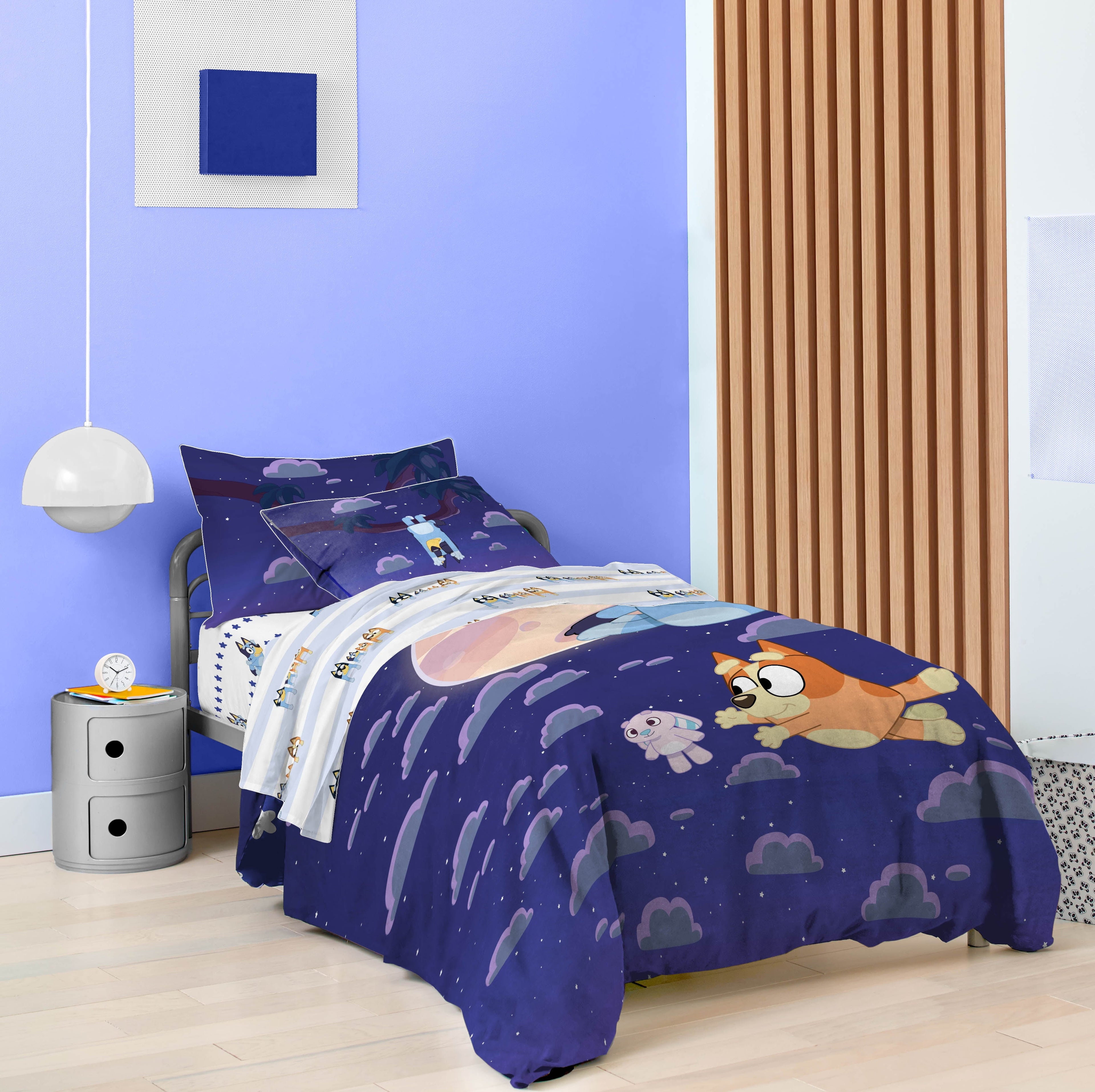Heavyweight Warmth Dream Kids 2 Piece Blue Reversible Comforter and Pillowcase Bedding Set, Twin/Full - Hypoallergenic Ultra-Fluffy Quilt for Winter Detail