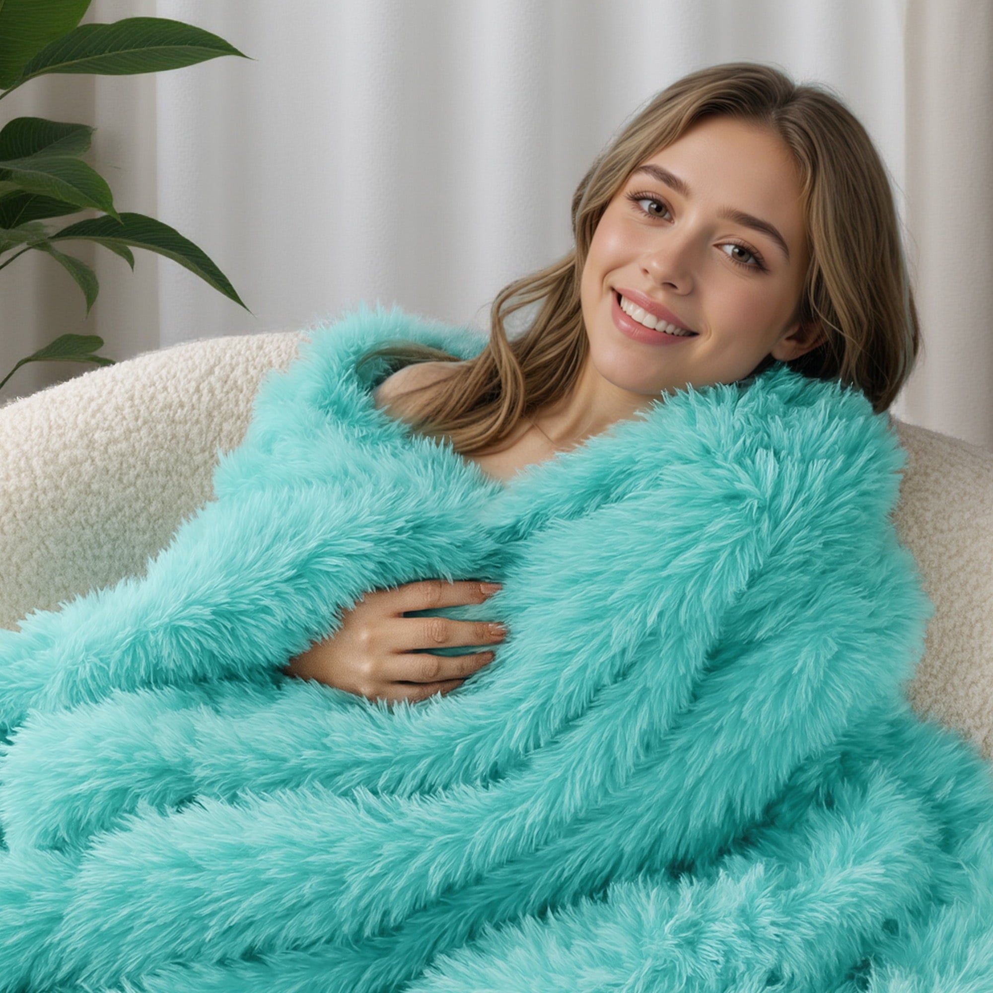 Super Soft Flannel Fuzzy Faux Fur Throw Blanket, Reversible Shaggy Sherpa Fleece Blankets,Fluffy Plush Warm Throws for Couch, Bed, 50x60... - Luxury Knitted Decorative Throw Blanket with Fringes Detail