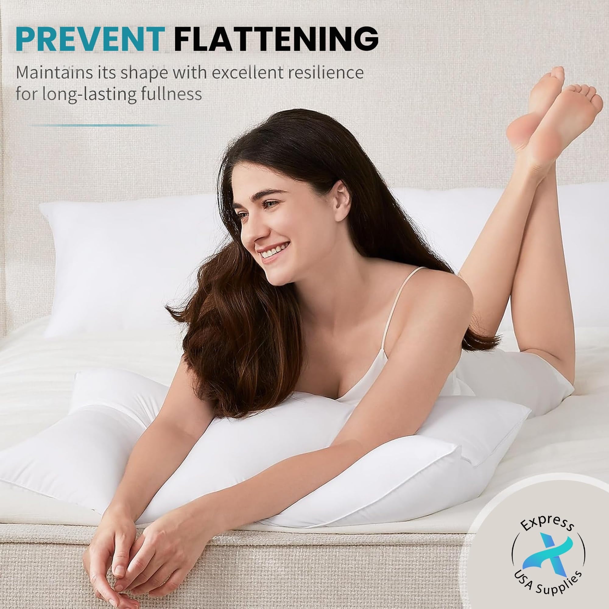 Orthopedic Support 2-Pack Standard Bed Pillows – Soft, Breathable & Hypoallergenic for Better Sleep - Orthopedic Shredded Foam Bed Pillow Set Detail