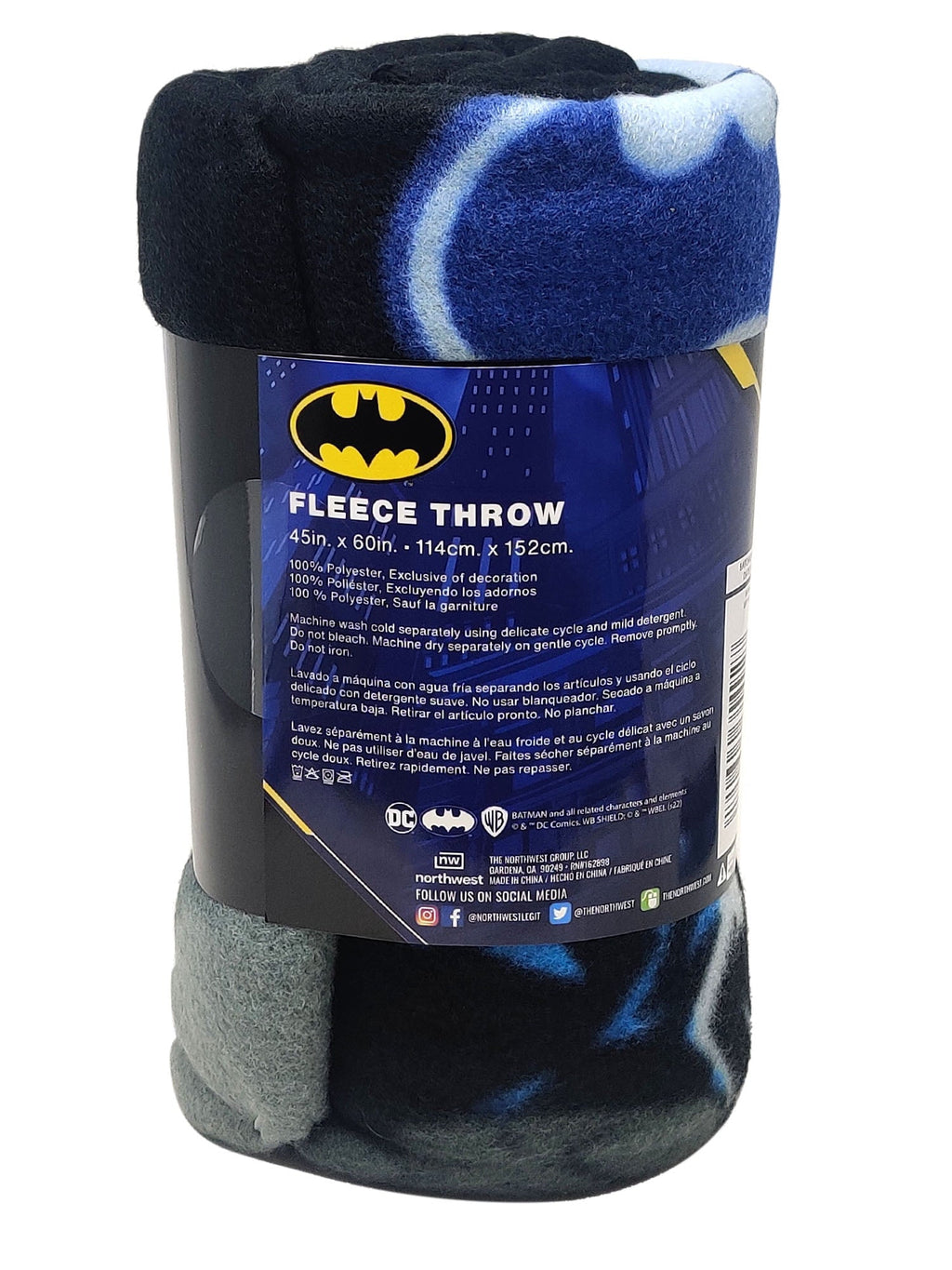 Super Soft Flannel Throw Blanket 45" x 60" Dark Knight Superhero - Cozy Fleece Throw Blanket for Couch & Bed Detail