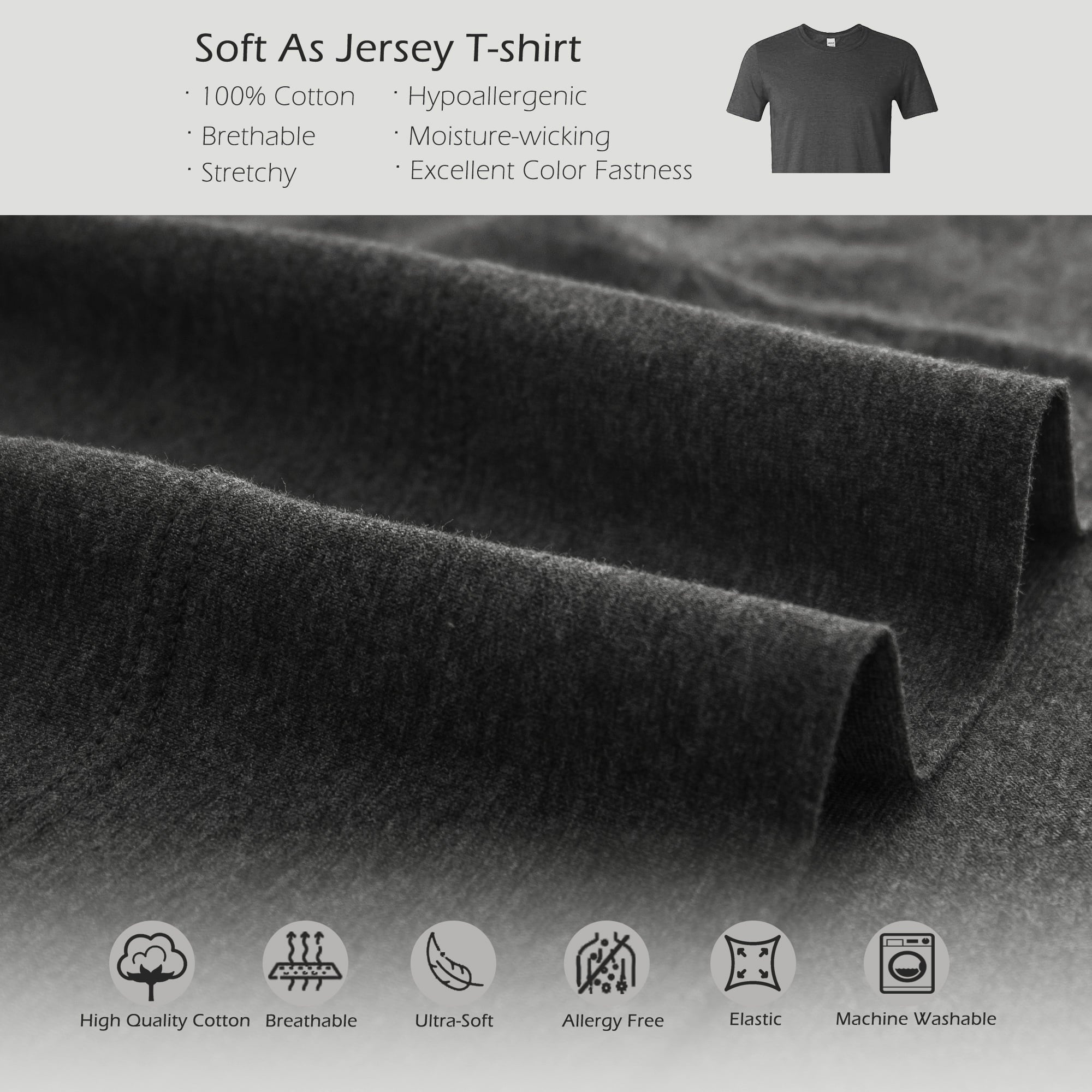 Ultra-Soft 100% Cotton Jersey Knit 4pc Bed Sheet Set Extra Deep Pocket up to 20" Charcoal Gray Queen - Luxury Bed Sheet Set with Deep Pockets Detail
