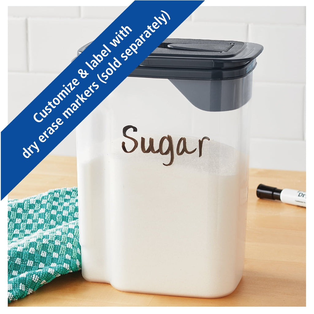 Whimsical Doughnut 3.5 QT Plastic Food Dispenser, Clear with Gray Lid (1 Each) 7.5" L x 3.75" W x 9.25" H, Designed to Help wi... - Playful Star & Heart Shaped Geometric NeeDoh Detail