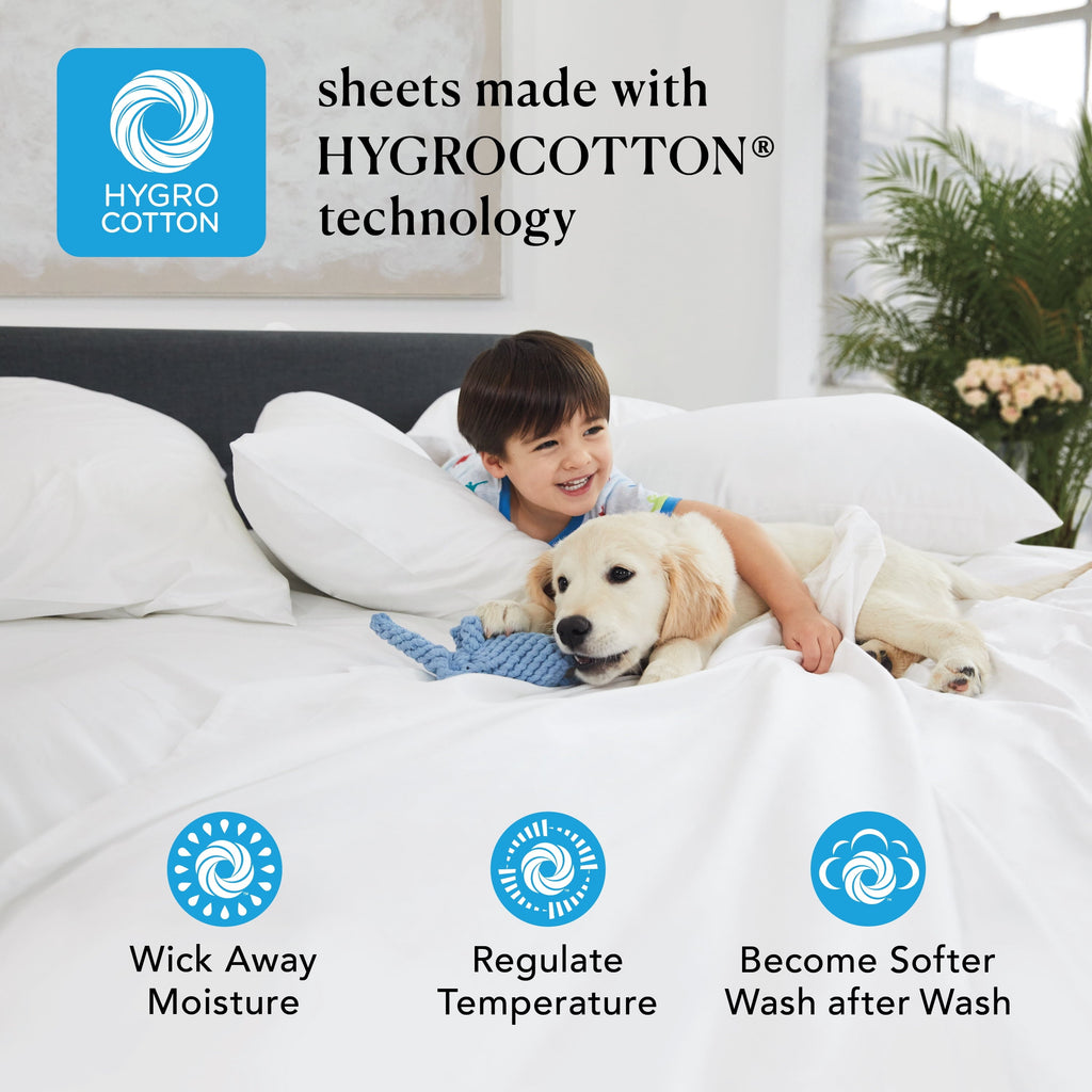 Premium Egyptian Cotton 4-Piece 400 Thread Count Vanilla Dream Performance Bed Sheet Set, King - Premium Ultra-Soft Pillowcase Pair for Sleeping Detail