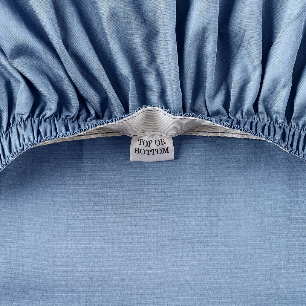 Ultra-Soft Cool & Crisp 3-Piece 300 Thread Count Blue Water Cotton Percale Sheet Set, Twin - Cooling Hotel Quality Bedding Sheets and Pillowcases Detail
