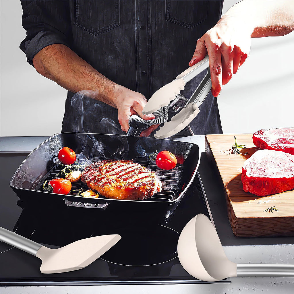 Ergonomic Cooking Silicone Cooking Utensils Set - Heat Resistant Silicone Kitchen Utensils for Cooking, Kitchen Utensil Spatula Set,BPA... - Heat-Resistant Silicone Cooking Spatula Turner Detail